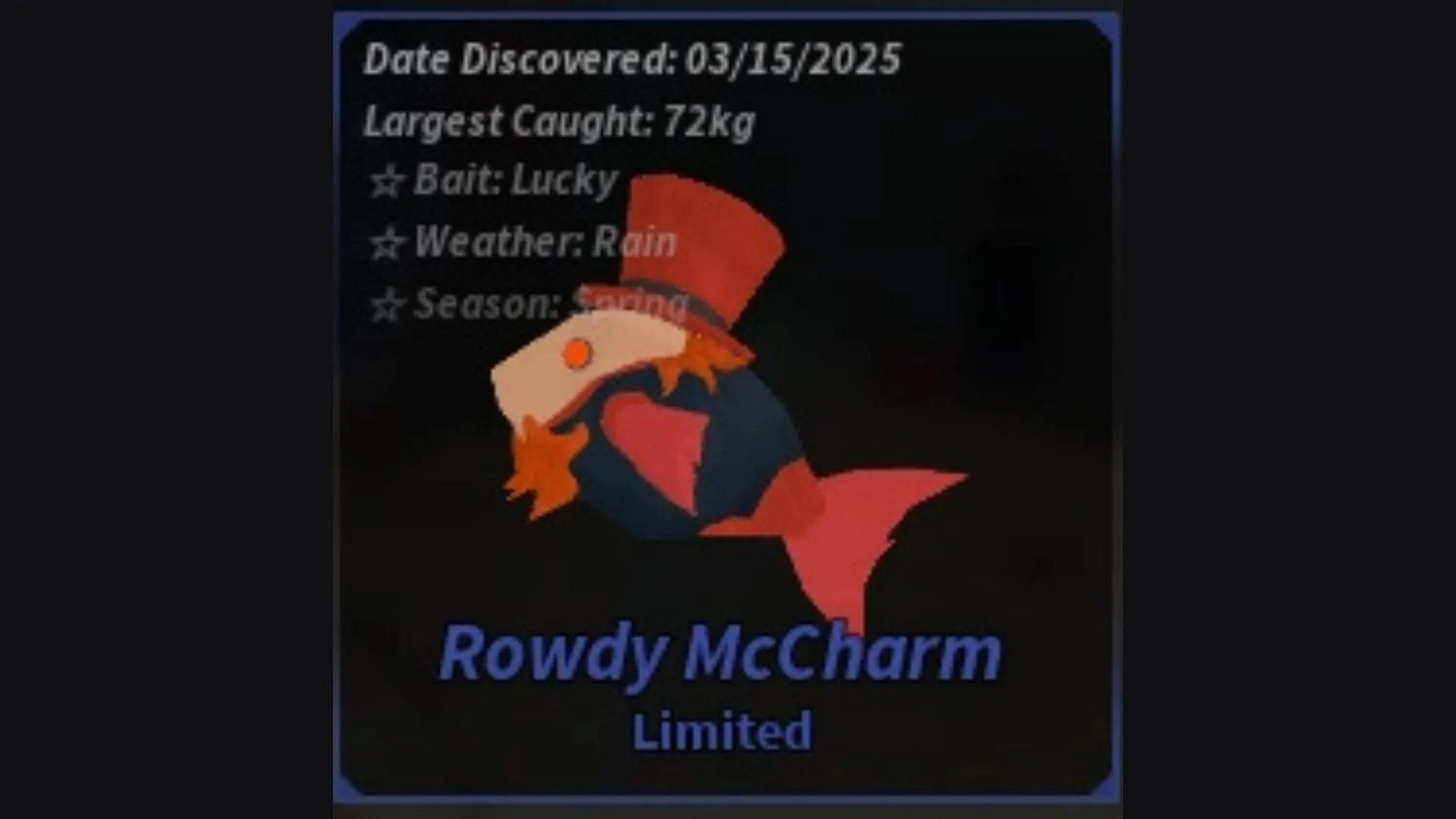 The Rowdy McCharm fish (Image via Roblox)