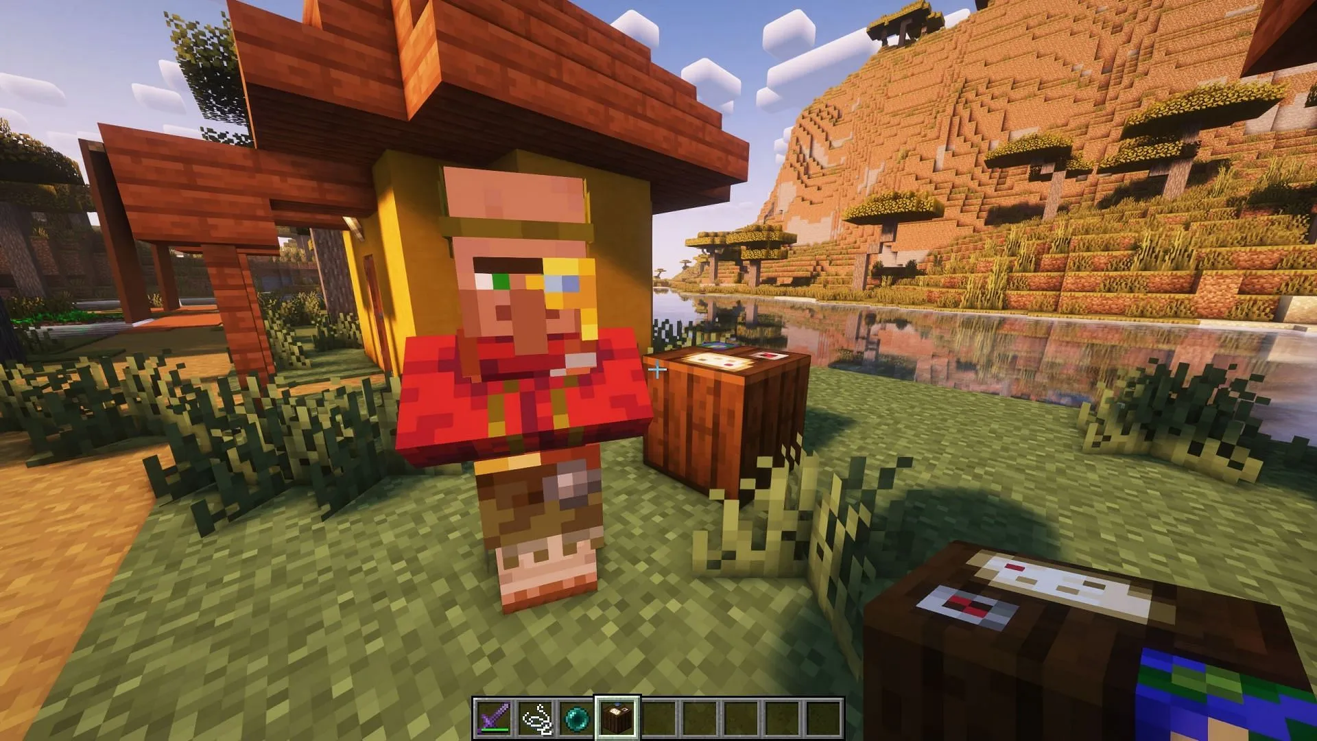 Cartographers can give explorer maps to undiscovered structures (Image via Sportskeeda Gaming/Mojang Studios) Cartographers can give explorer maps to undiscovered structures (Image via Sportskeeda Gaming/Mojang Studios)