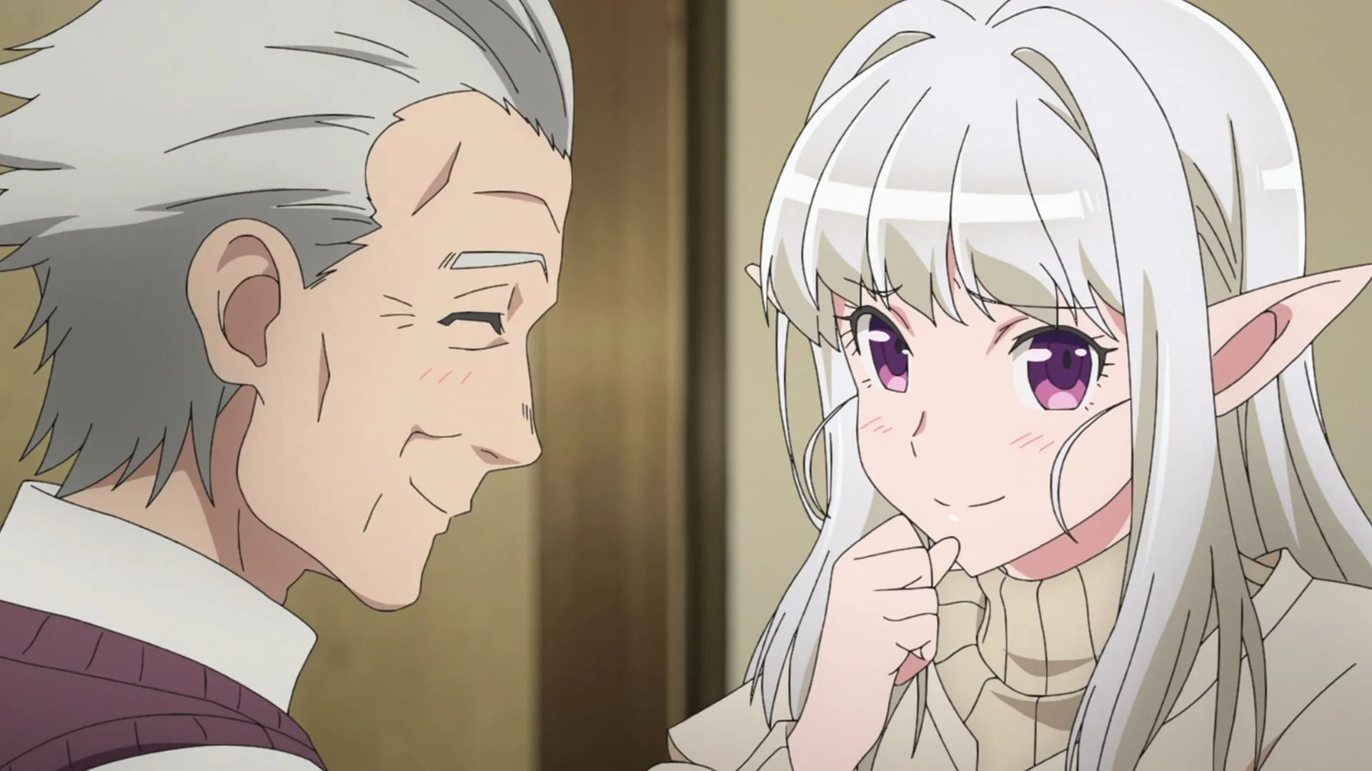 Kazuhiro's grandfather teases major knowledge of elves after confronting Marie about her identity in Welcome to Japan, Ms. Elf! episode 12 (Image via ZERO-G) Kazuhiro's grandfather teases major knowledge of elves after confronting Marie about her identity in Welcome to Japan, Ms. Elf! episode 12 (Image via ZERO-G)