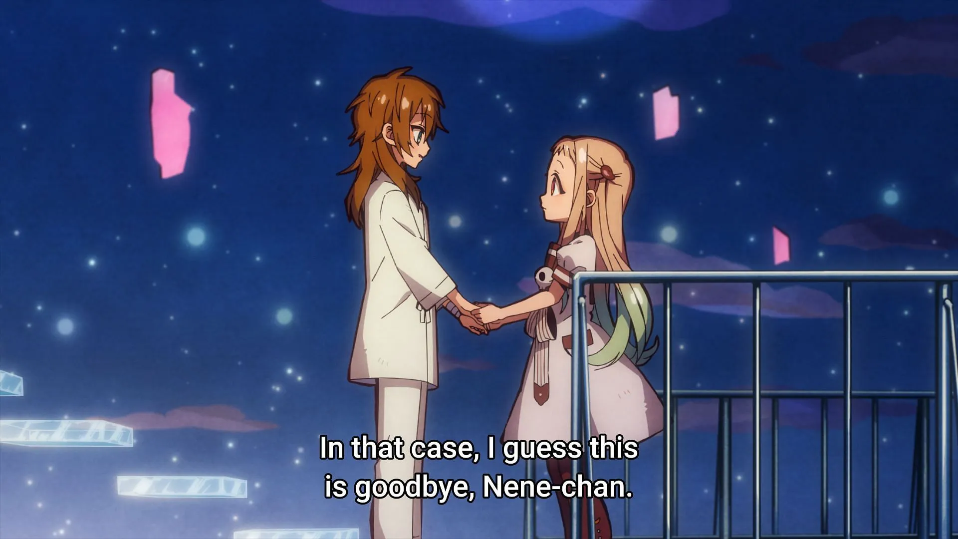 Nene and Mei bid their goodbyes in Toilet-Bound Hanako-kun season 2 episode 11 (Image via Lerche)