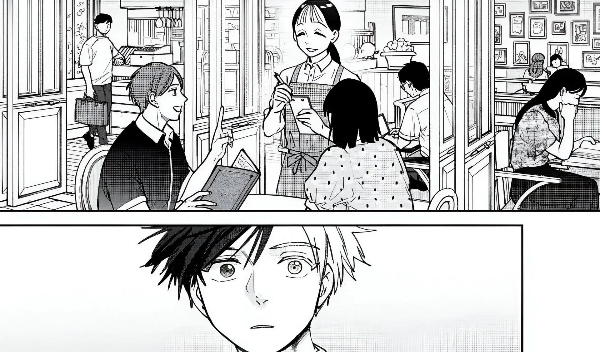 Sakura witnessing Akari at the food court (Image via Nii Satoru/Kodansha)
