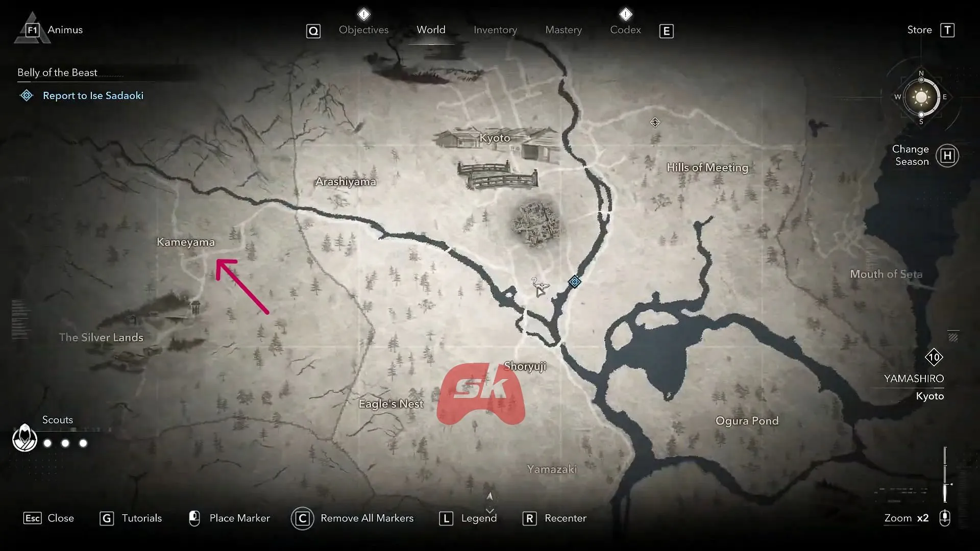 Kameyama Castle's location in Assassin's Creed Shadows (Image via Sportskeeda Gaming, Ubisoft) Kameyama Castle's location in Assassin's Creed Shadows (Image via Sportskeeda Gaming, Ubisoft)