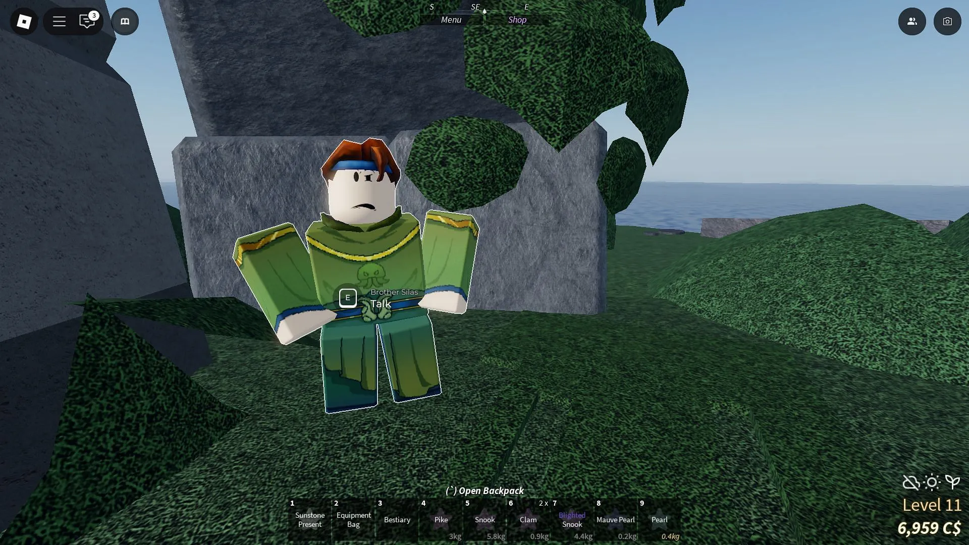Talk to Brother Silas to teleport to the Cults Curse (Image via Roblox) Talk to Brother Silas to teleport to the Cults Curse (Image via Roblox)
