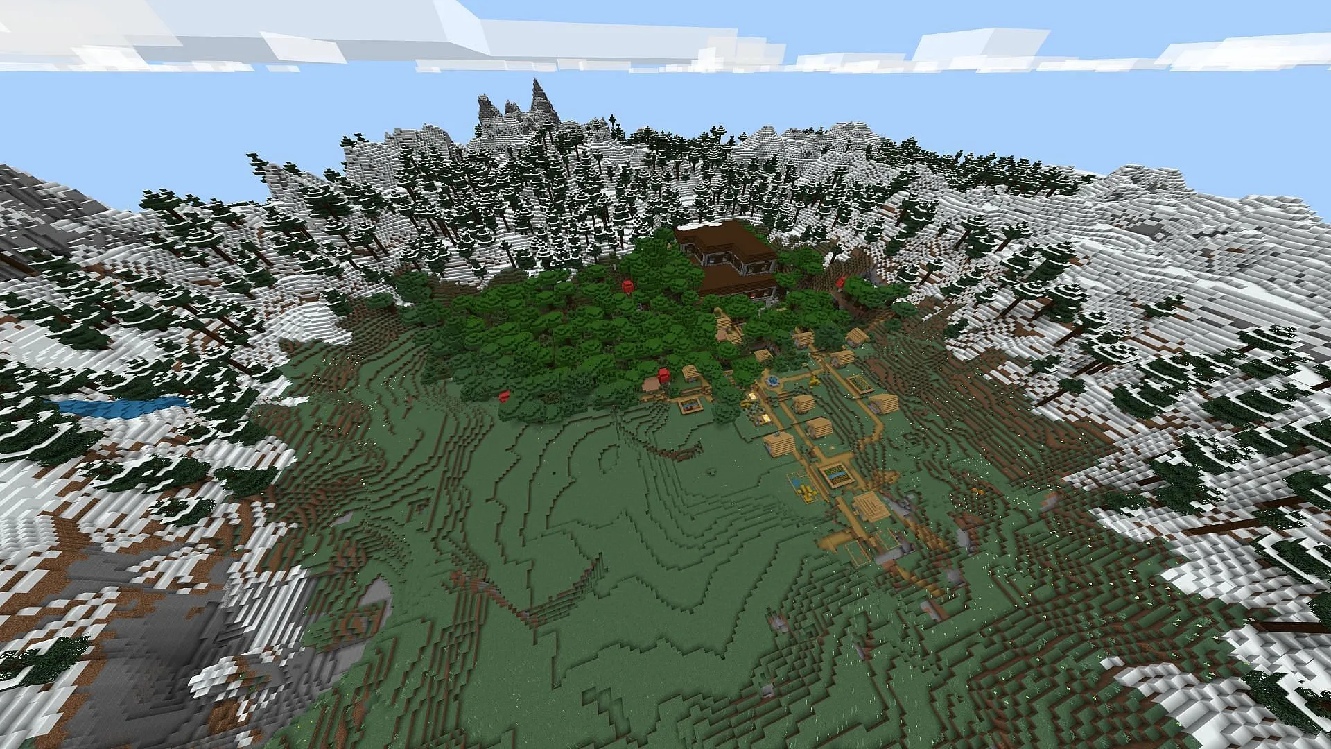 This Minecraft Bedrock seed offers a challenge right from the start (Image via Mojang) This Minecraft Bedrock seed offers a challenge right from the start (Image via Mojang)