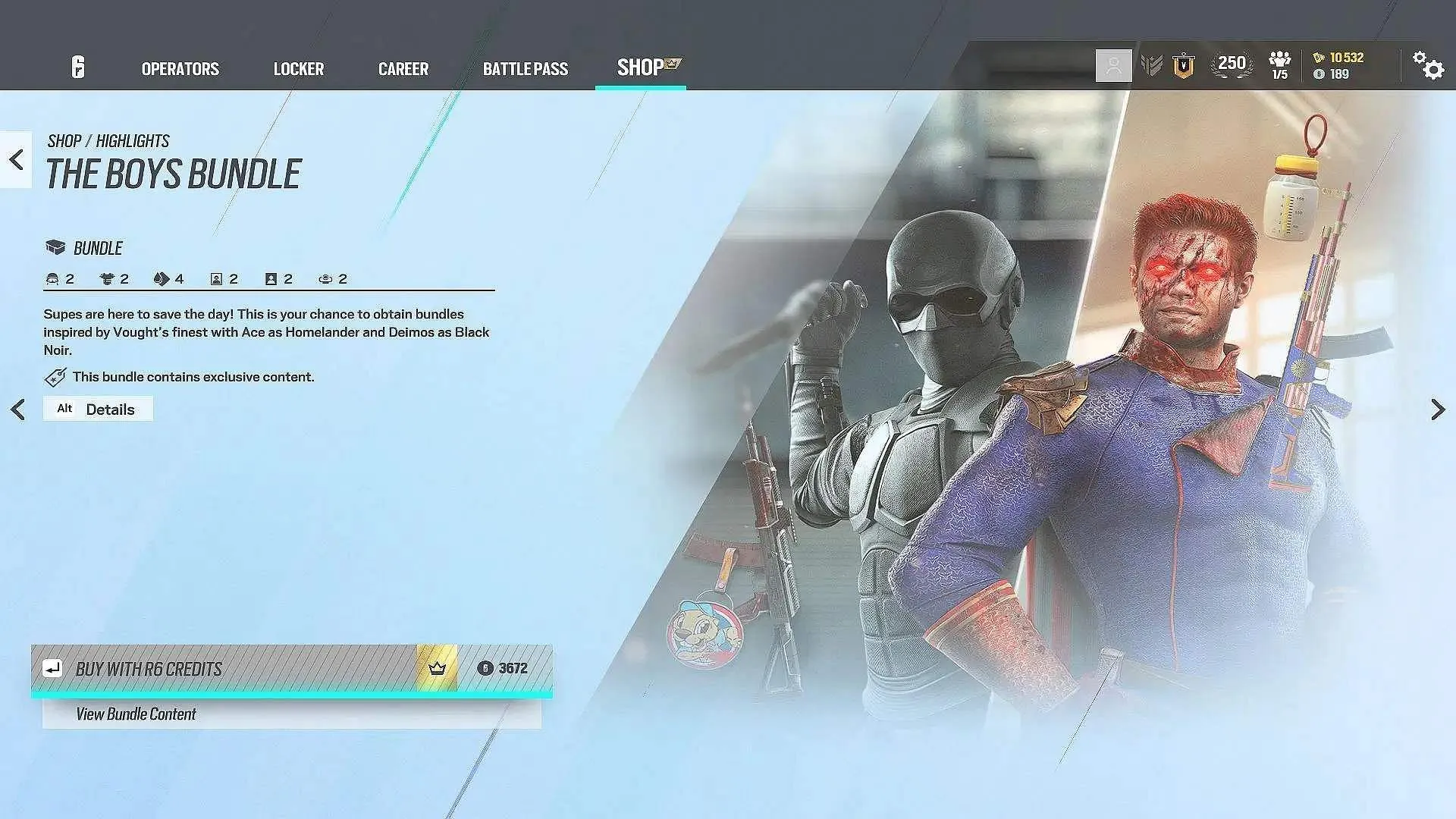 The Boys bundle in R6 (Image via Sportskeeda Gaming || Ubisoft) The Boys bundle in R6 (Image via Sportskeeda Gaming || Ubisoft)