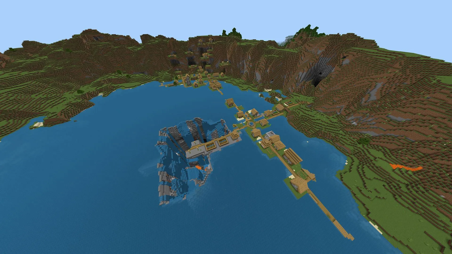 This seed continues the trend of strange sinkhole seeds in the 1.20 update (Image via Mojang) This seed continues the trend of strange sinkhole seeds in the 1.20 update (Image via Mojang)