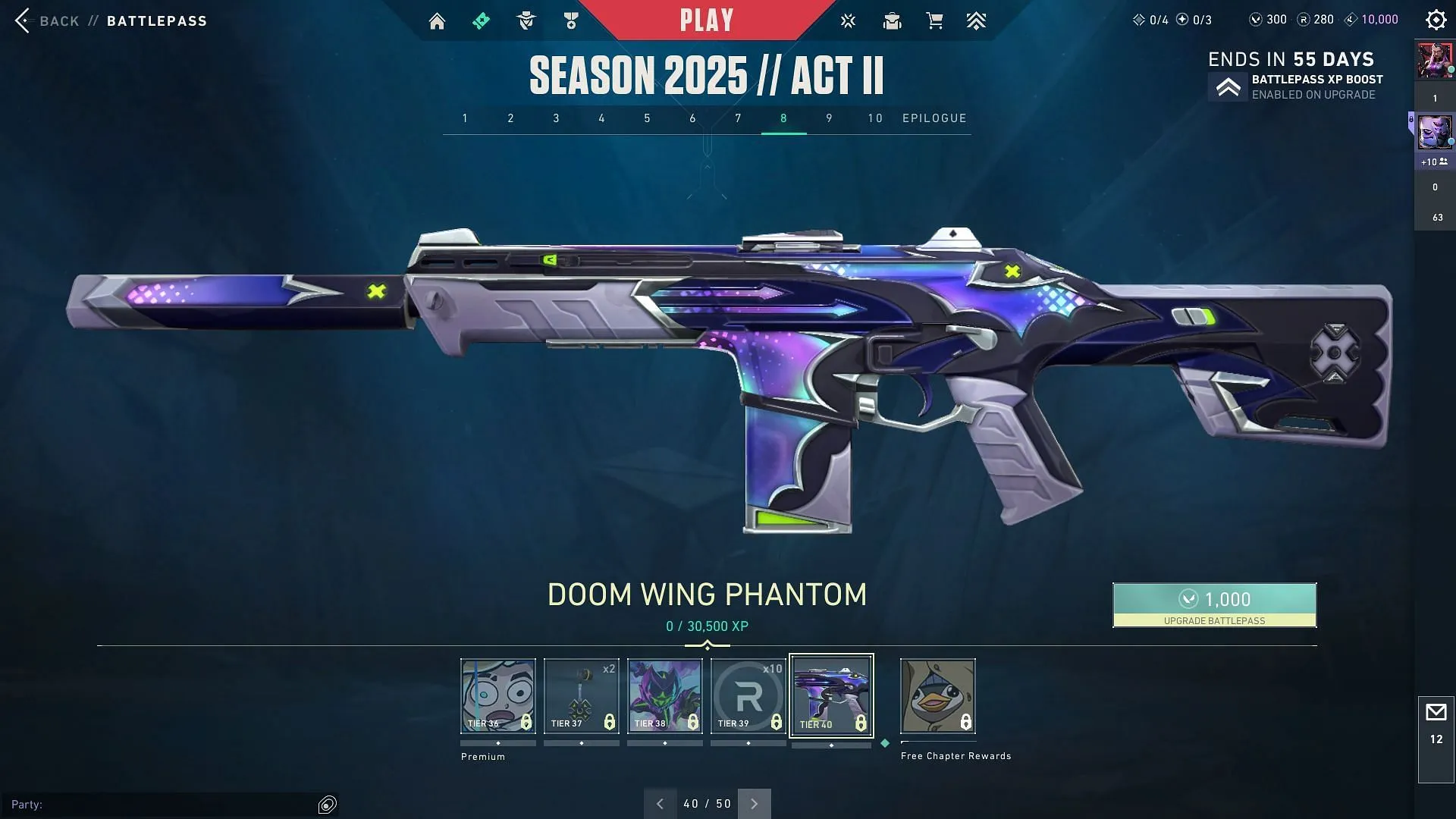 Tier 36-40 rewards in Valorant Season 2025 Act 2 Tier 36-40 rewards in Valorant Season 2025 Act 2