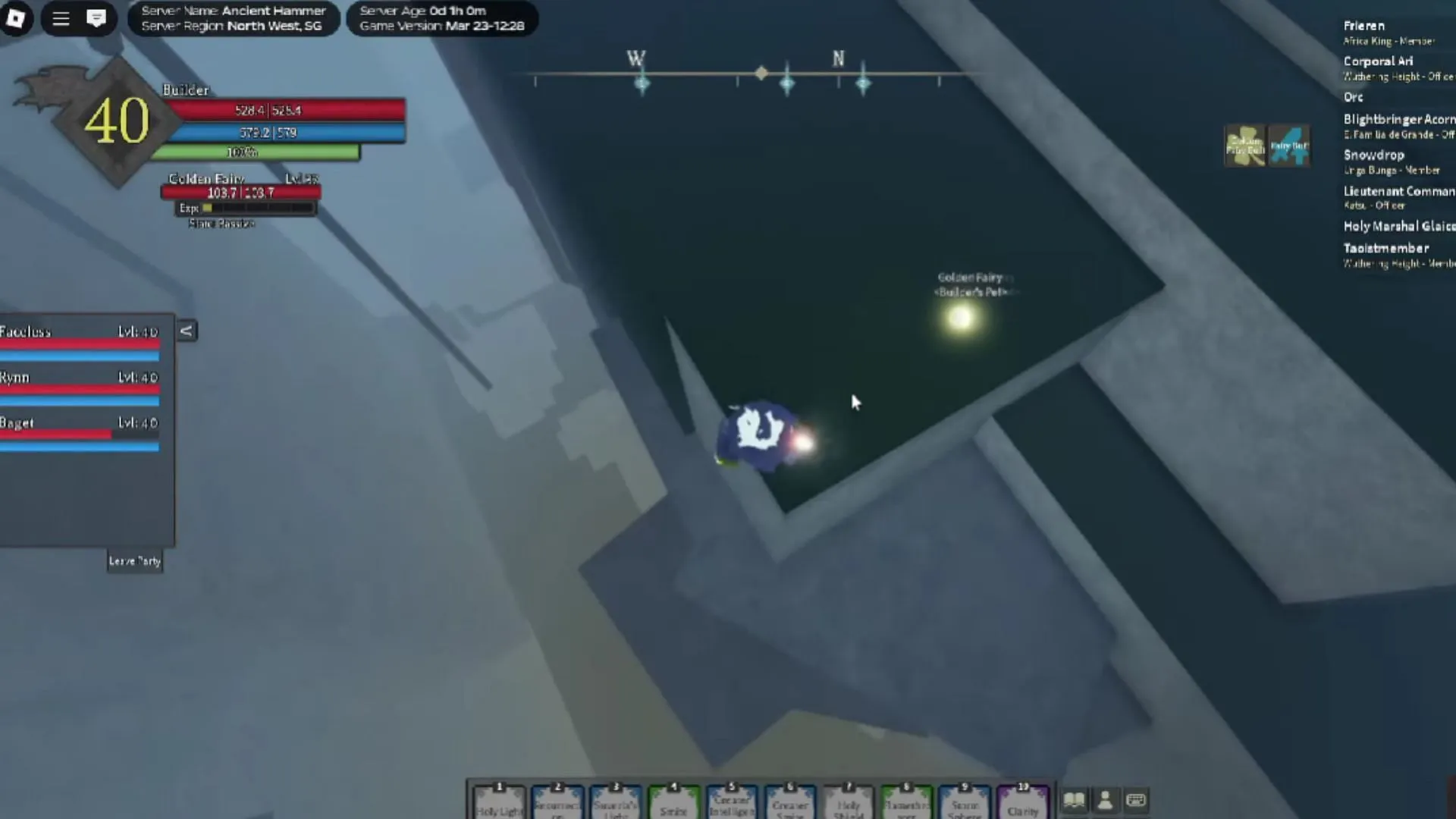 Jump into the chasm to locate the Goblin King (Image via Roblox | YouTube@Builderboy TV)
