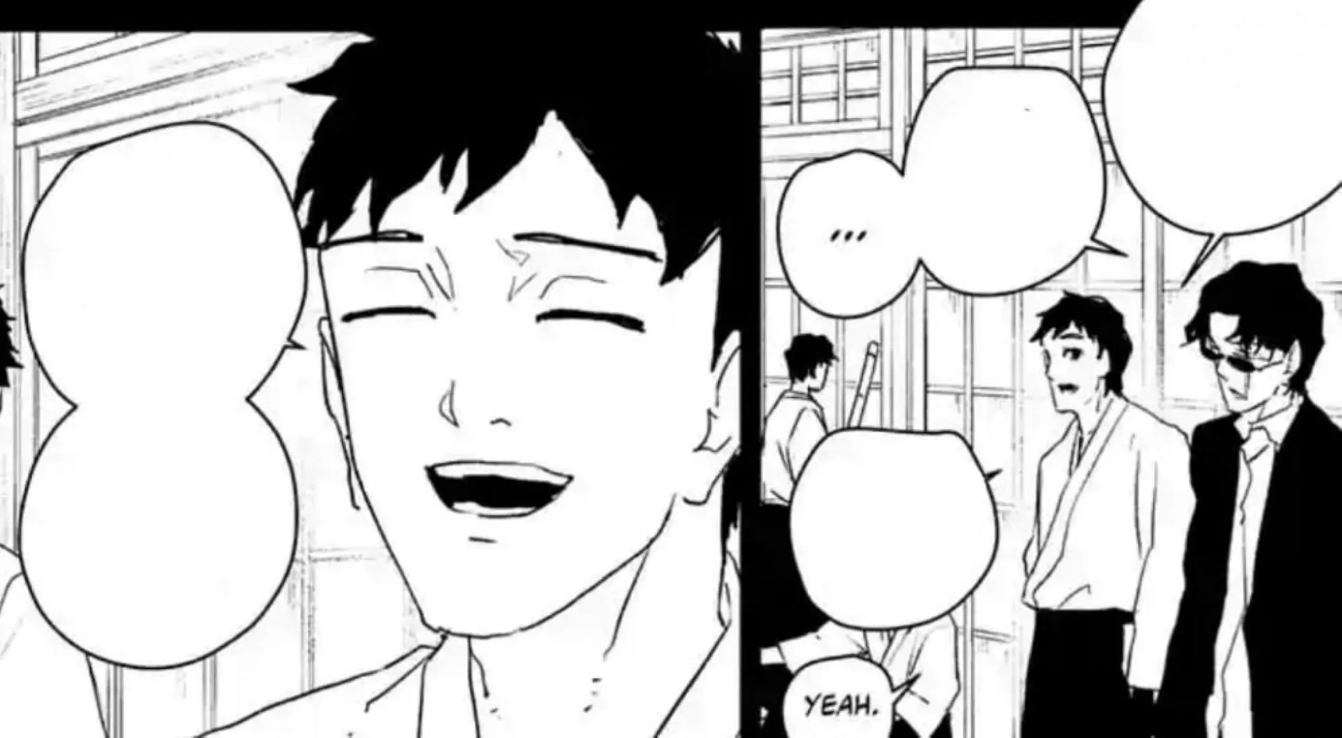 Samura talks to his comrade (Image via Shueisha) Samura talks to his comrade (Image via Shueisha)