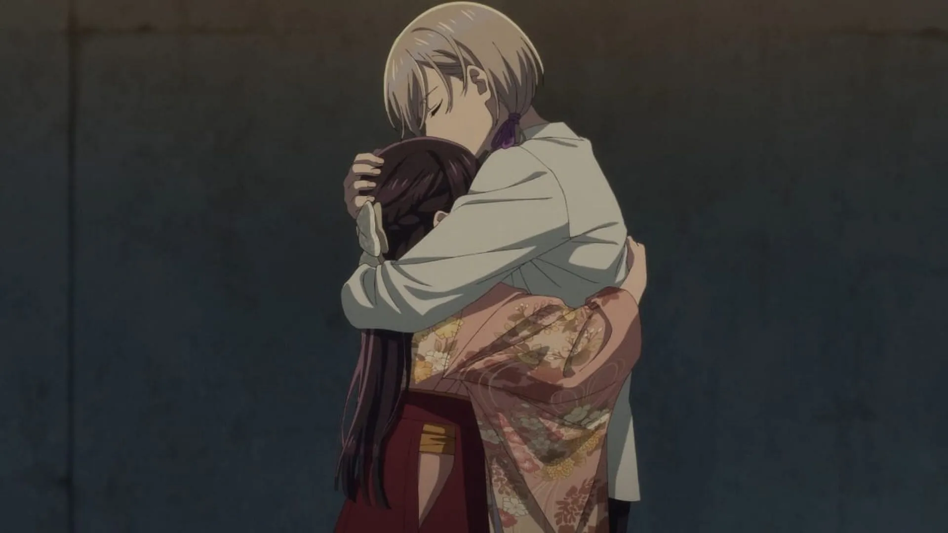 Miyo and Kiyoka hug each other (Image via Kinema Citrus)