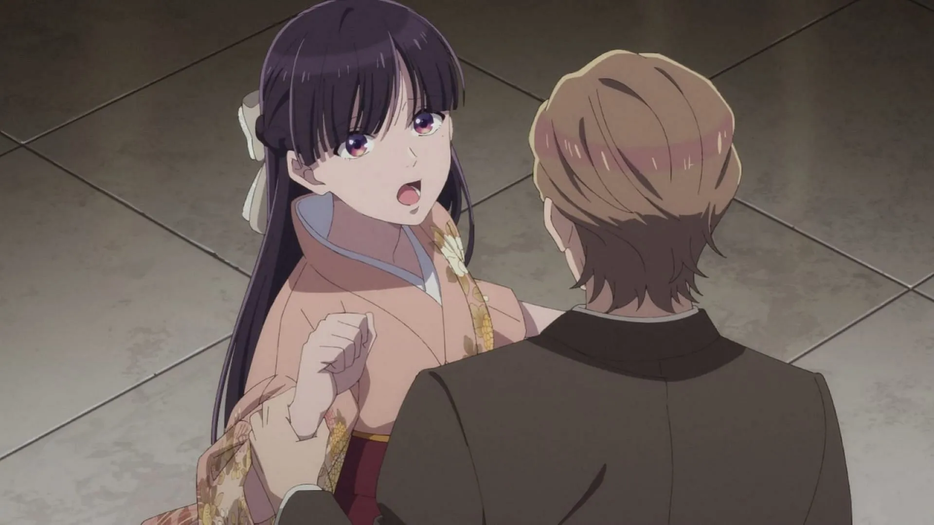 Miyo and Arata in a tense moment Miyo and Arata in a tense moment