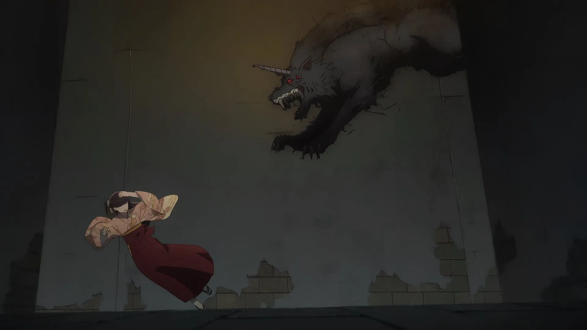 A Grotesquerie attacks Miyo (Image via Kinema Citrus)