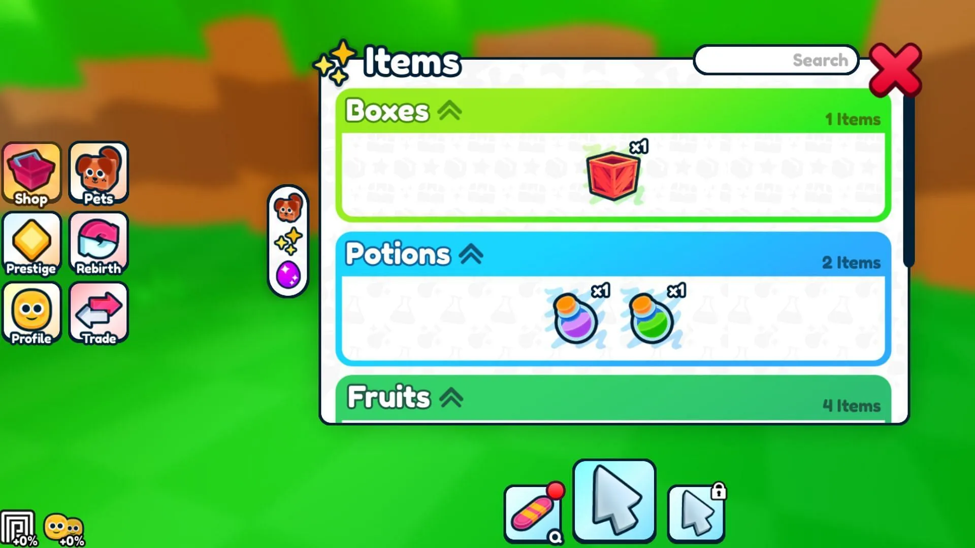 Hover over items for more details in Rebirth Champions Ultimate
