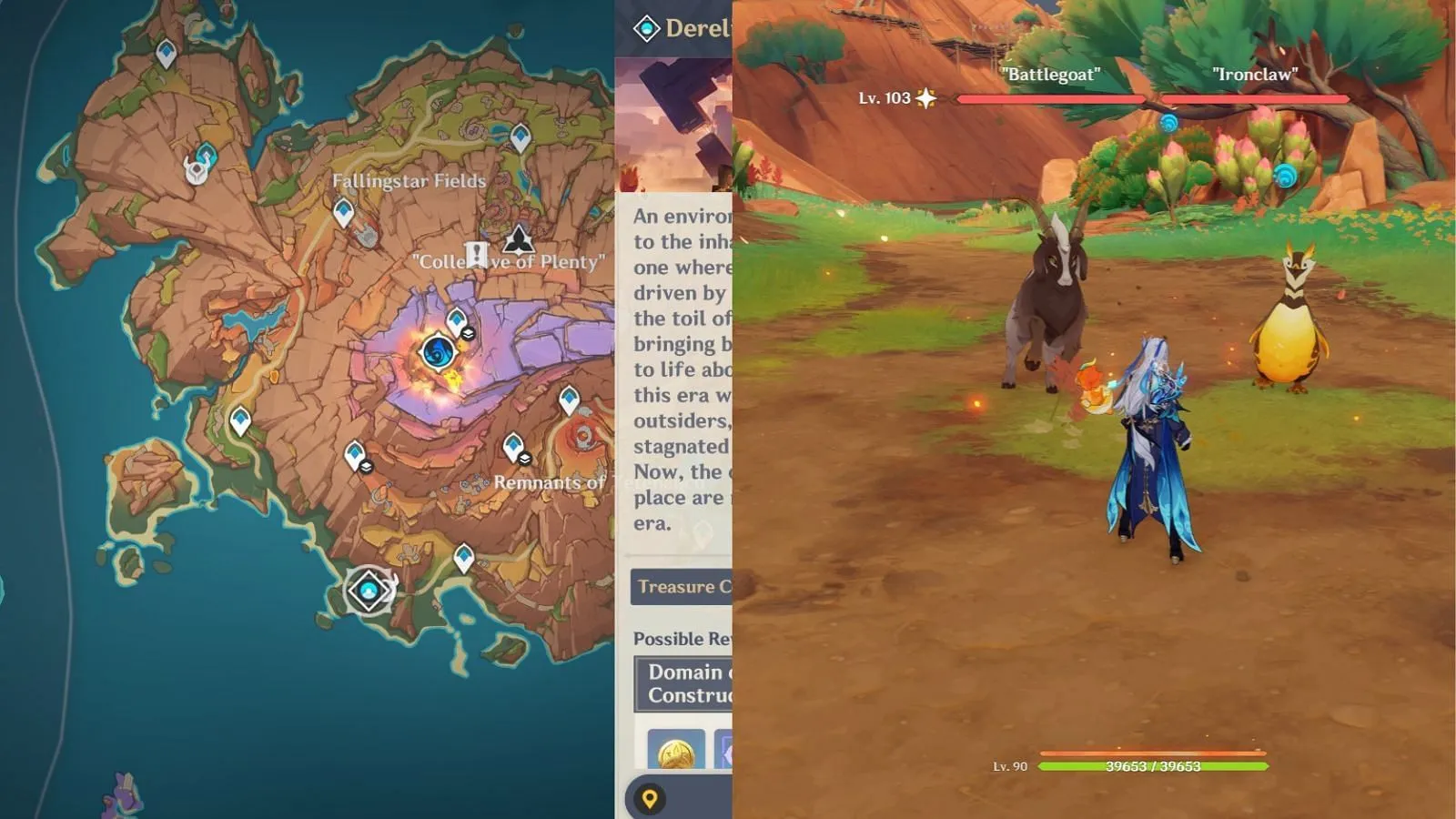 Battlegoat and Ironclaw's location (Image via HoYoverse)