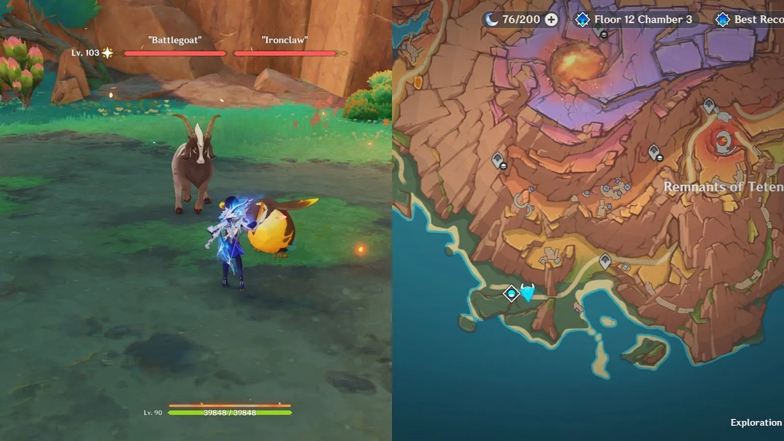 Battlegoat and Ironclaw's locations (Image via HoYoverse) Battlegoat and Ironclaw's locations (Image via HoYoverse)