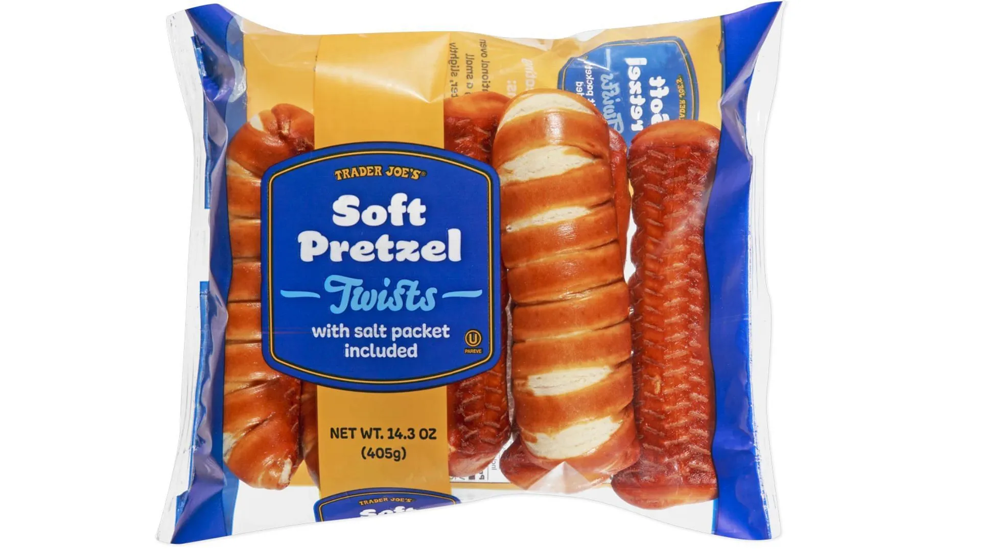 TJ's Soft Pretzel Twists come in a 14.3-ounce package (Image via Trader Joe's) TJ's Soft Pretzel Twists come in a 14.3-ounce package (Image via Trader Joe's)