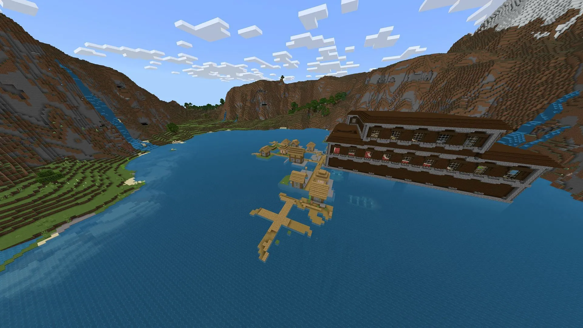Minecraft 1.20 doesn't seem to always place villagers in the safest of spots (Image via Mojang) Minecraft 1.20 doesn't seem to always place villagers in the safest of spots (Image via Mojang)