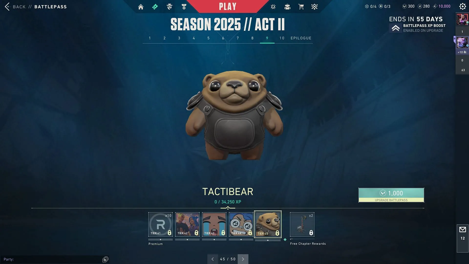 Tier 41-45 rewards in Valorant Season 2025 Act 2 Tier 41-45 rewards in Valorant Season 2025 Act 2