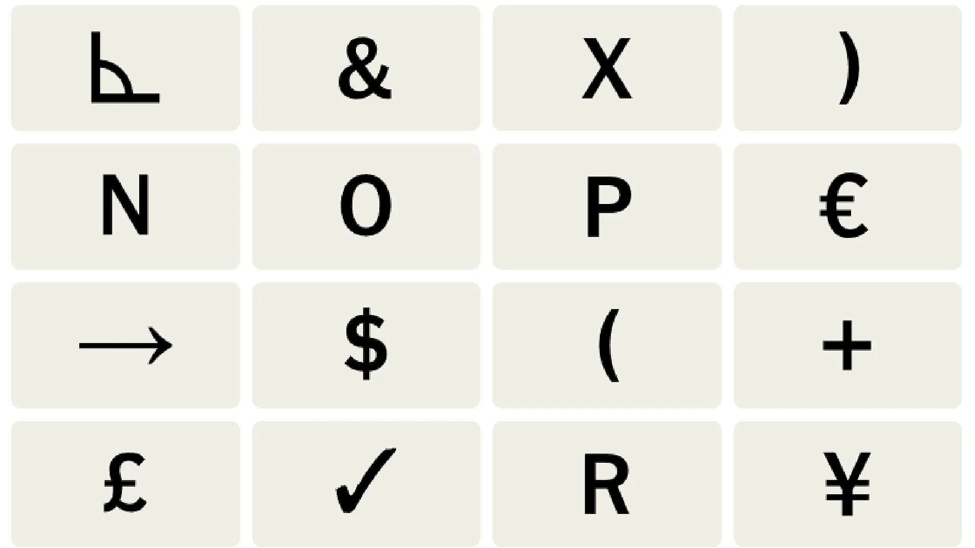 All symbols and letters for the NYT Connections today (Image via The New York Times)
