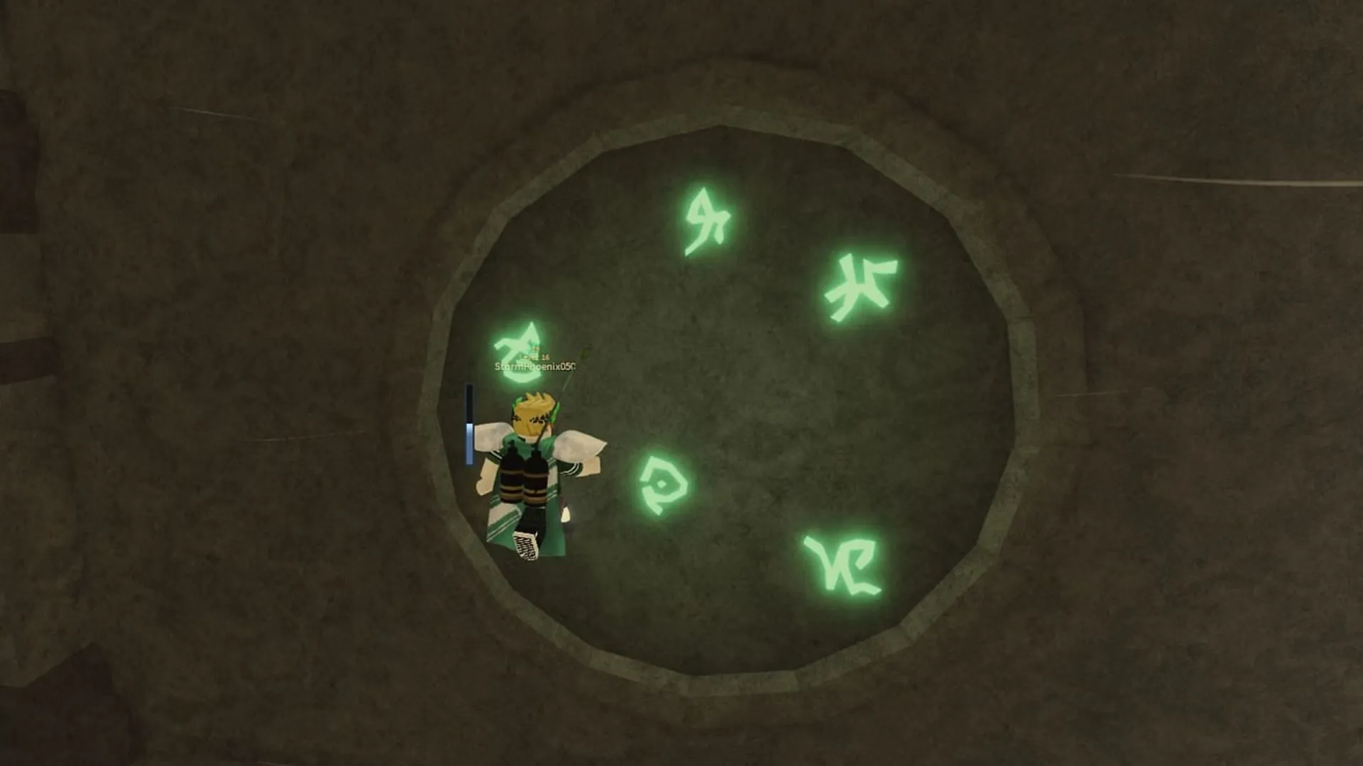 The symbols will start glowing when you press them in the right order (Image via Roblox) The symbols will start glowing when you press them in the right order (Image via Roblox)