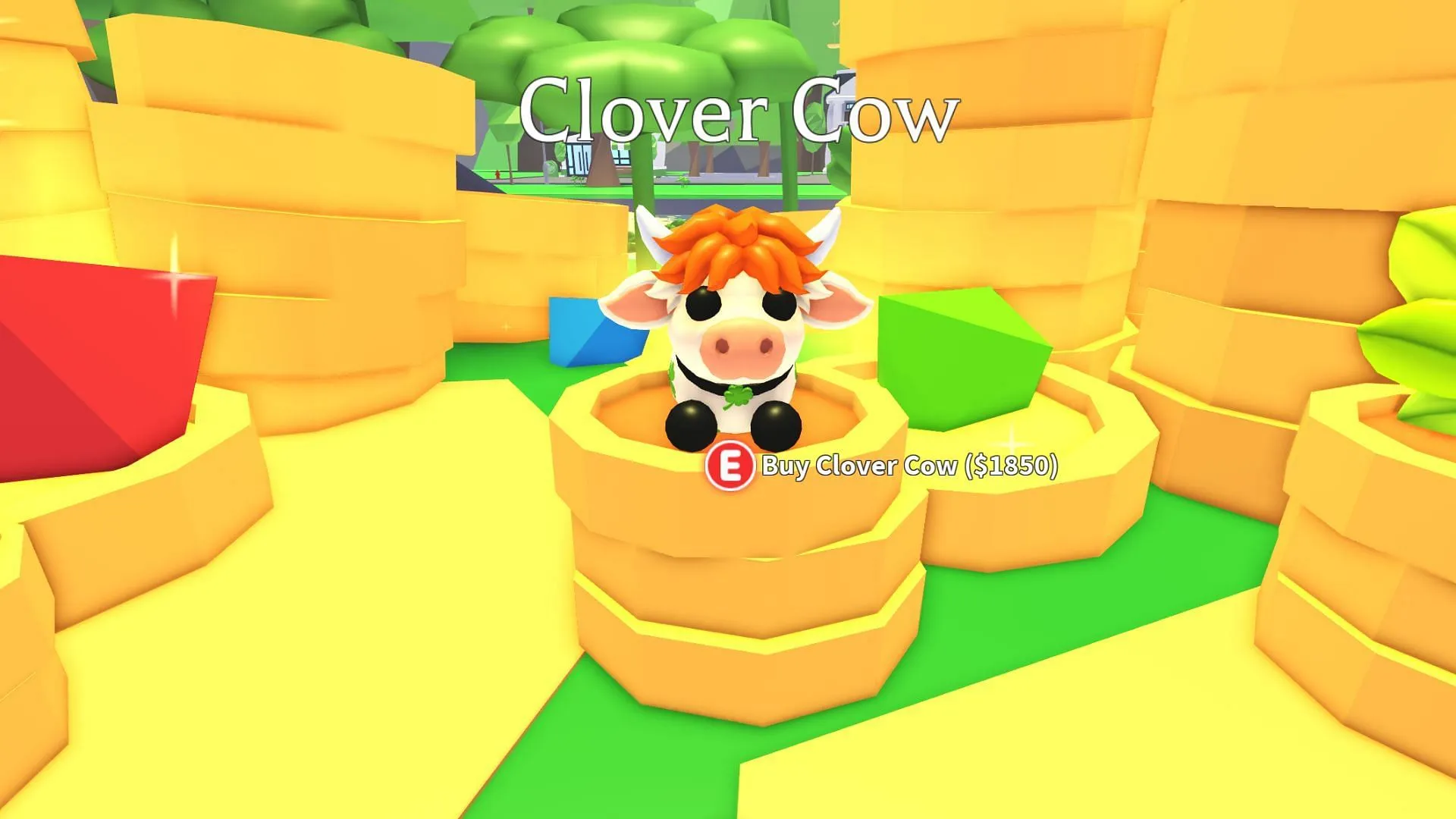 You can purchase the Clover Cow using the in-game money (Image via Roblox)