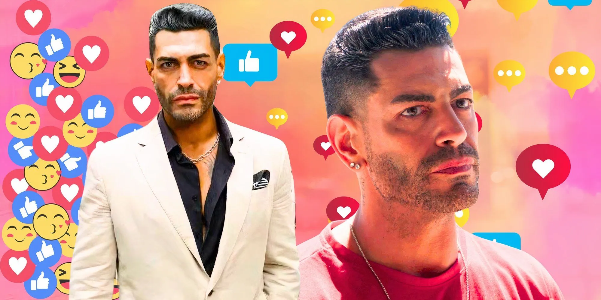 montage of 90 Day Fiancé's Sarper Güven with social media platform icons montage of 90 Day Fiancé's Sarper Güven with social media platform icons