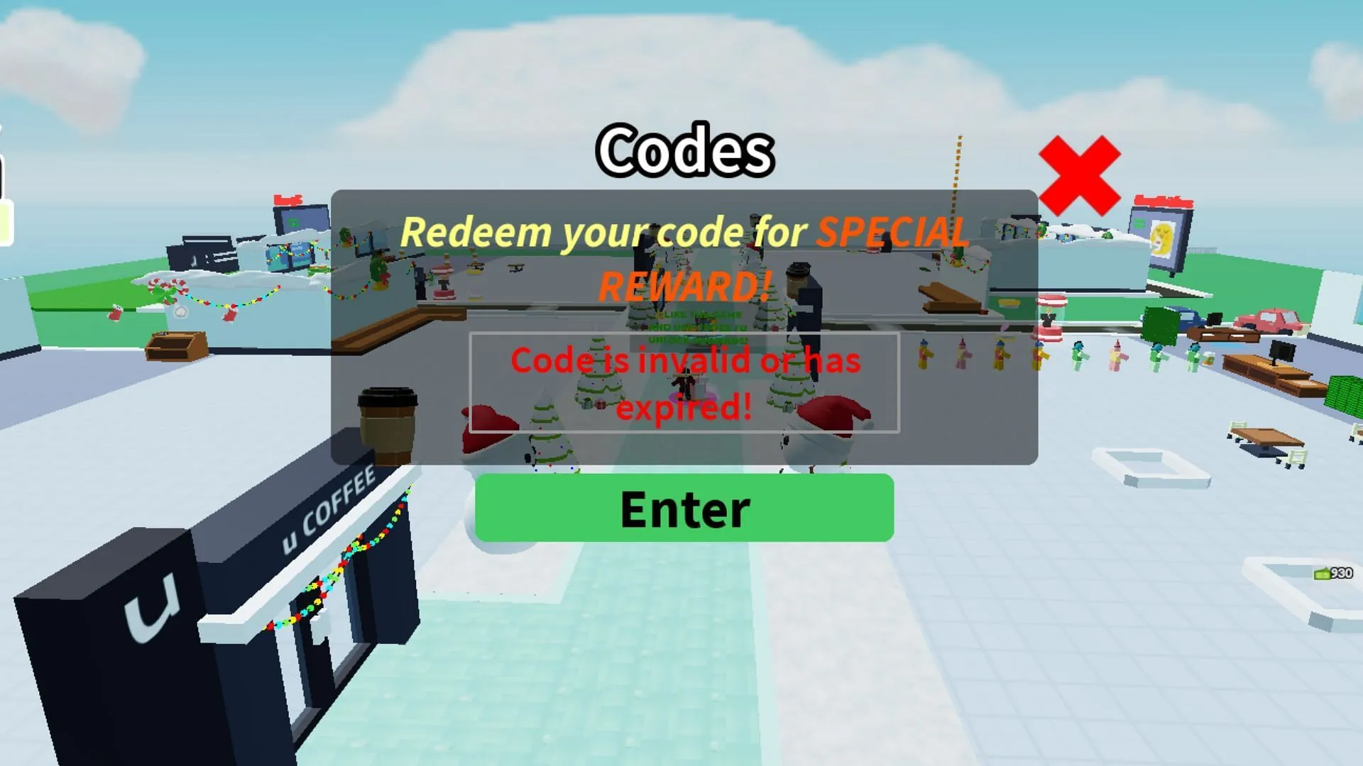 Troubleshooting codes in Coffee Please (Image via Roblox)