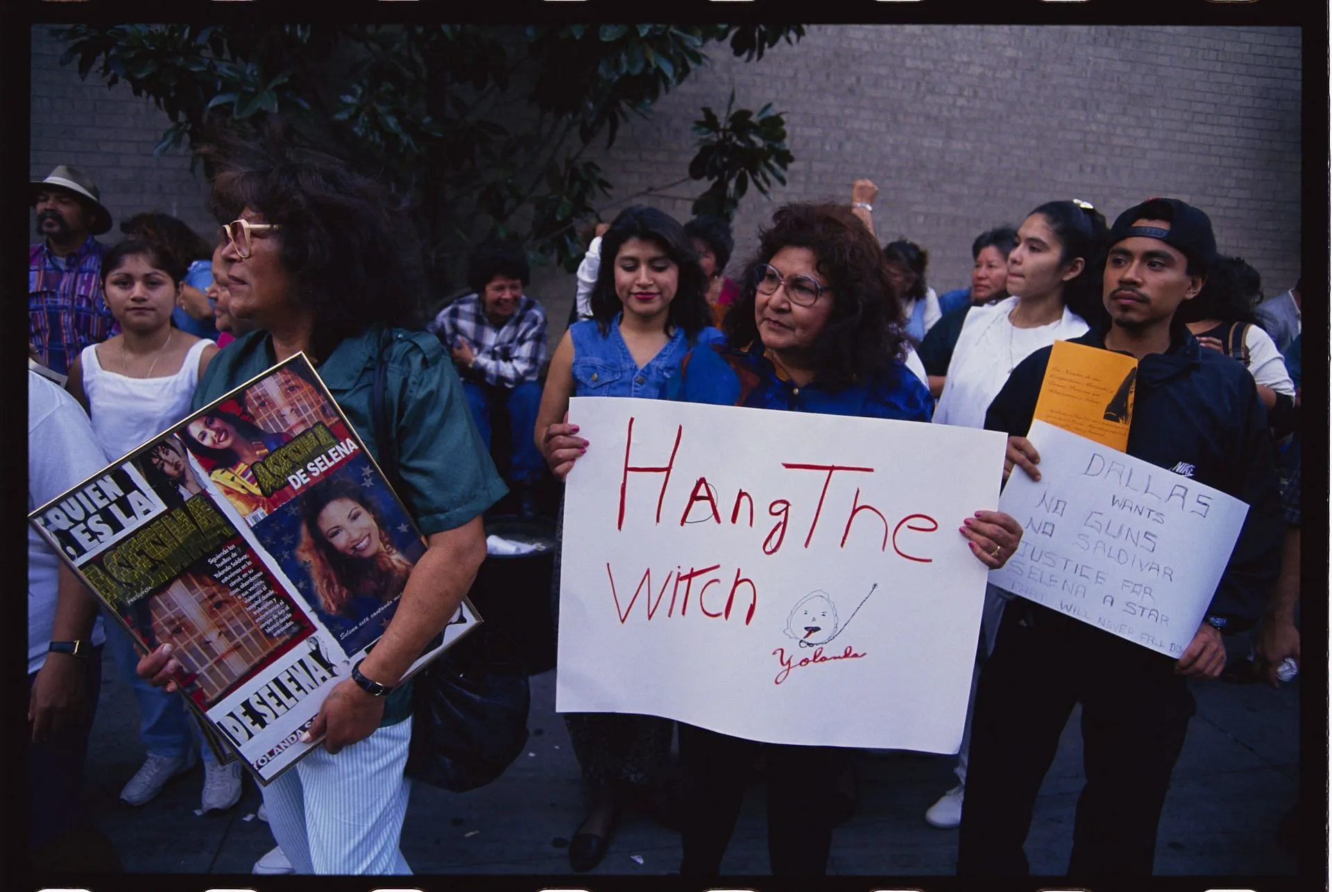 Selena Quintanilla Fans Demonstrating at Courthouse