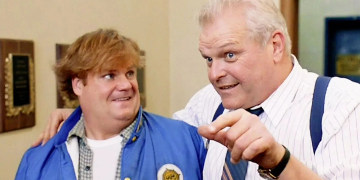 Brian Dennehy in Tommy Boy with Chris Farley Brian Dennehy in Tommy Boy with Chris Farley