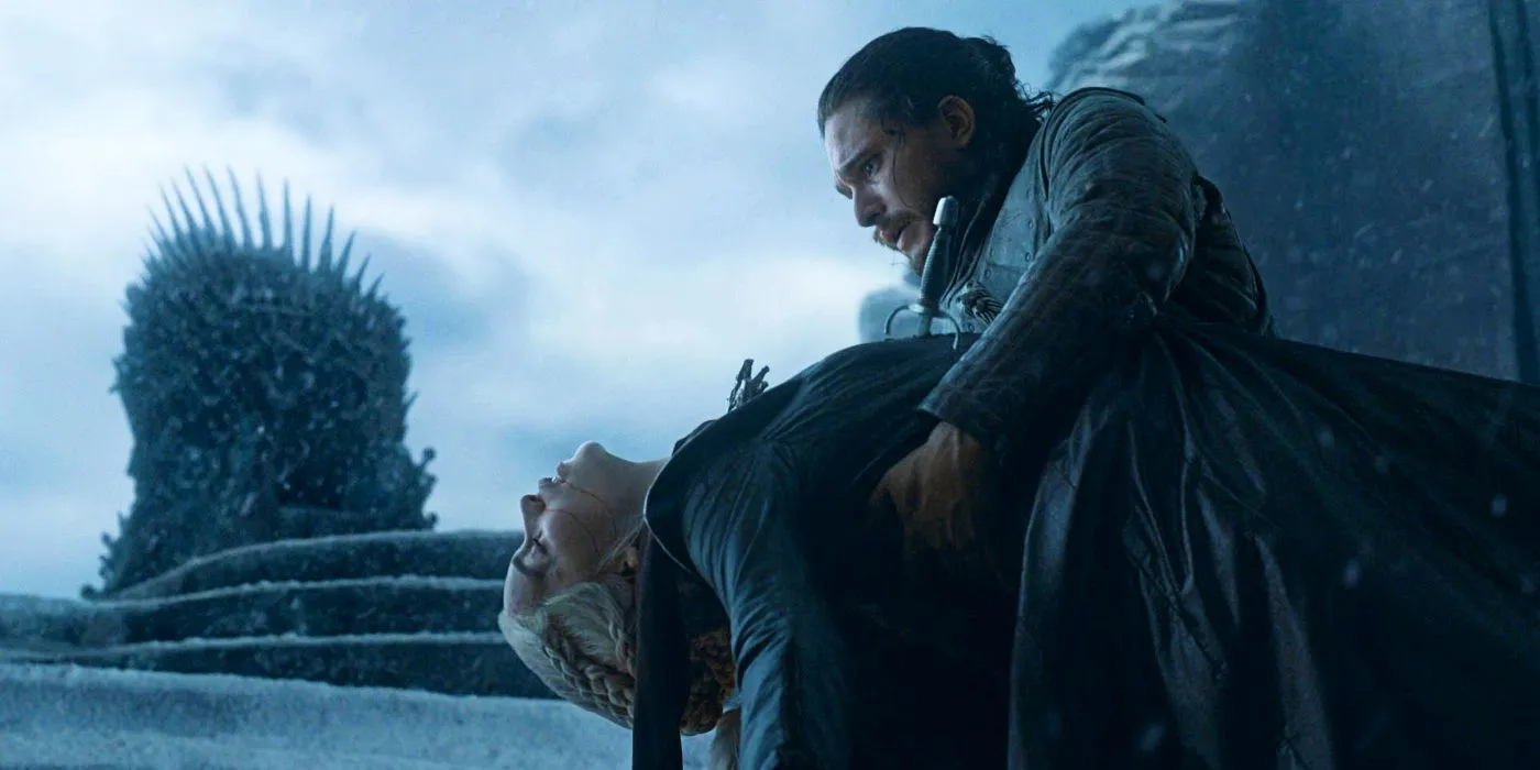 Daenerys and Jon Snow in the Game of Thrones finale Daenerys and Jon Snow in the Game of Thrones finale