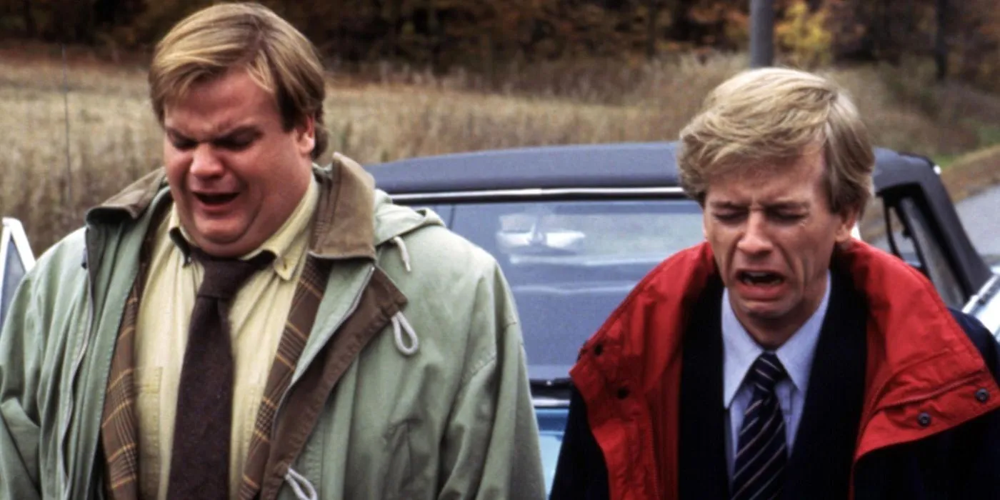 Chris Farley and David Spade crying in Tommy Boy (1995) Chris Farley and David Spade crying in Tommy Boy (1995)