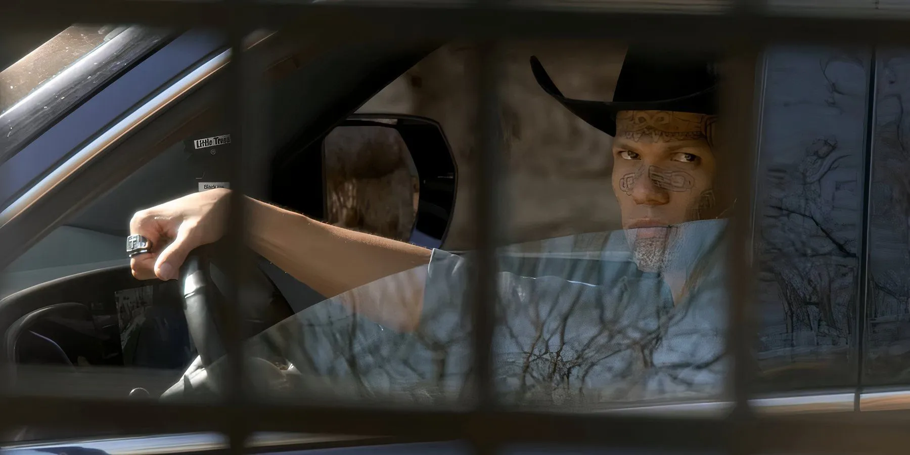 A man with tattoos on his face in Dope Thief