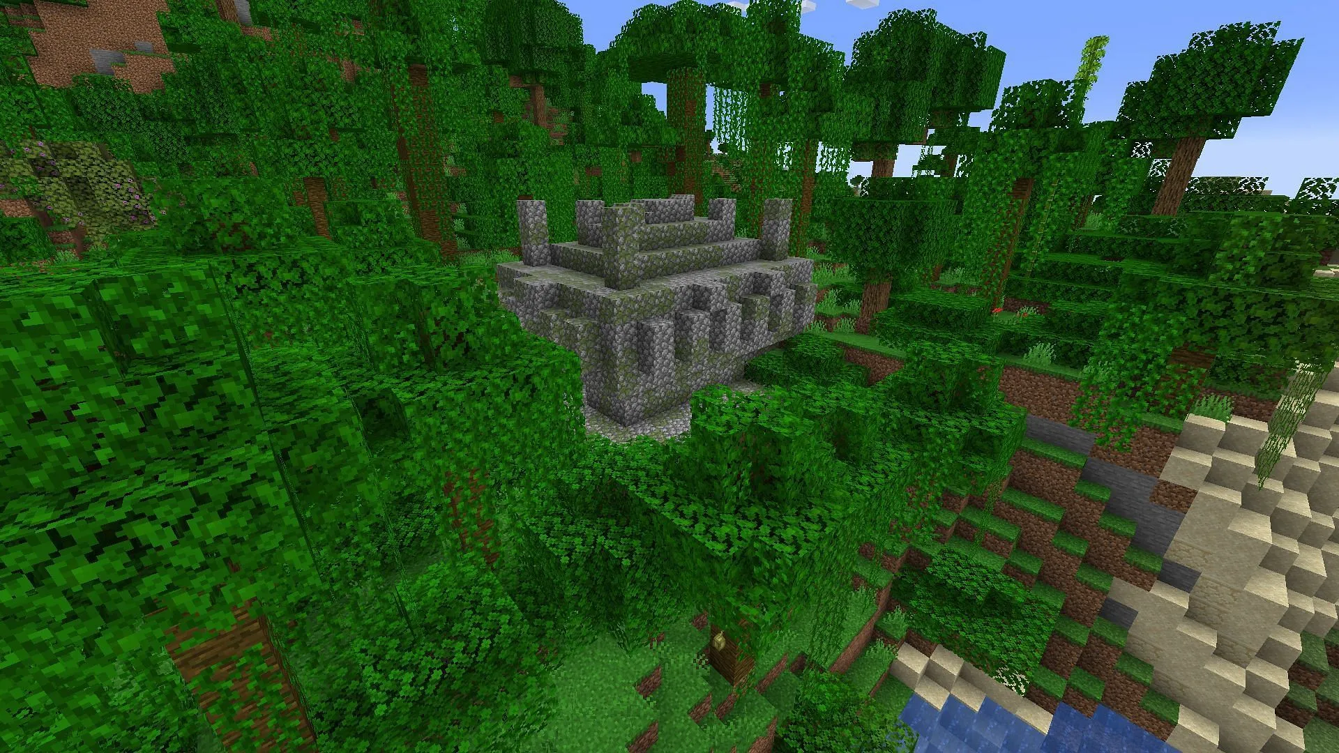 Jungle temples are a visually appealing structure but lack decent loot (Image via Mojang & Sportskeeda Gaming)