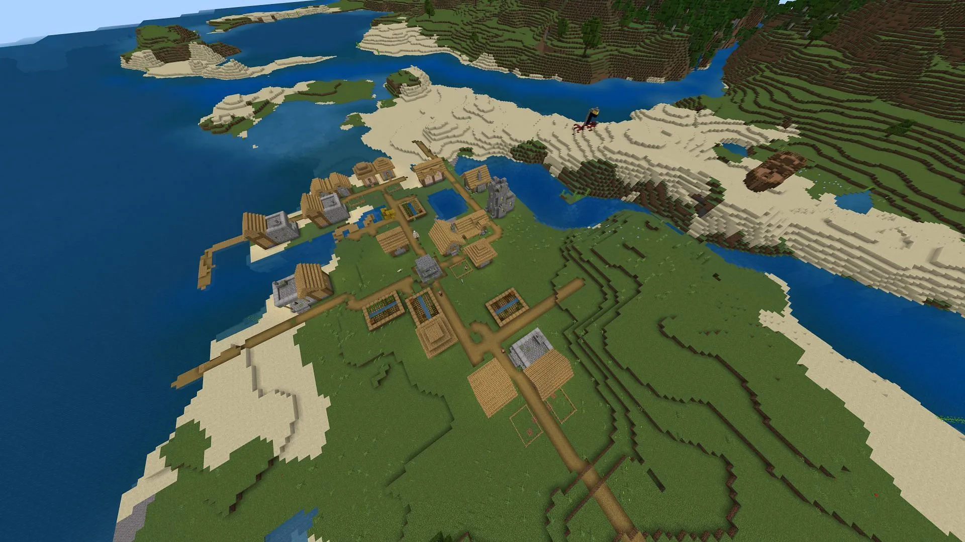This seed offers another great starting location when it comes to looting structures (Image via Mojang) This seed offers another great starting location when it comes to looting structures (Image via Mojang)