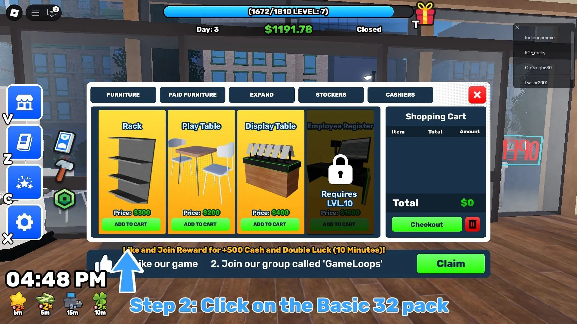 Enhance your store with new furniture using codes Enhance your store with new furniture using codes