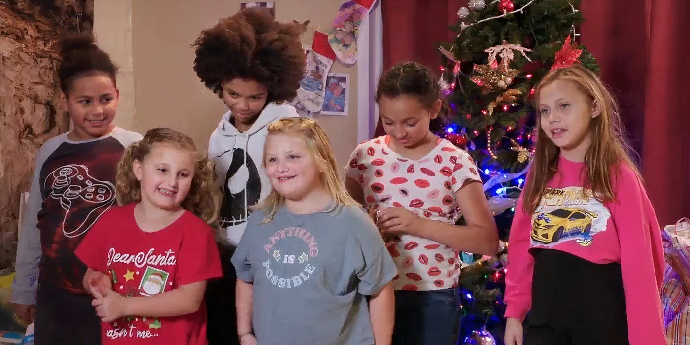 Angela Deem with her Grandkids during Christmas