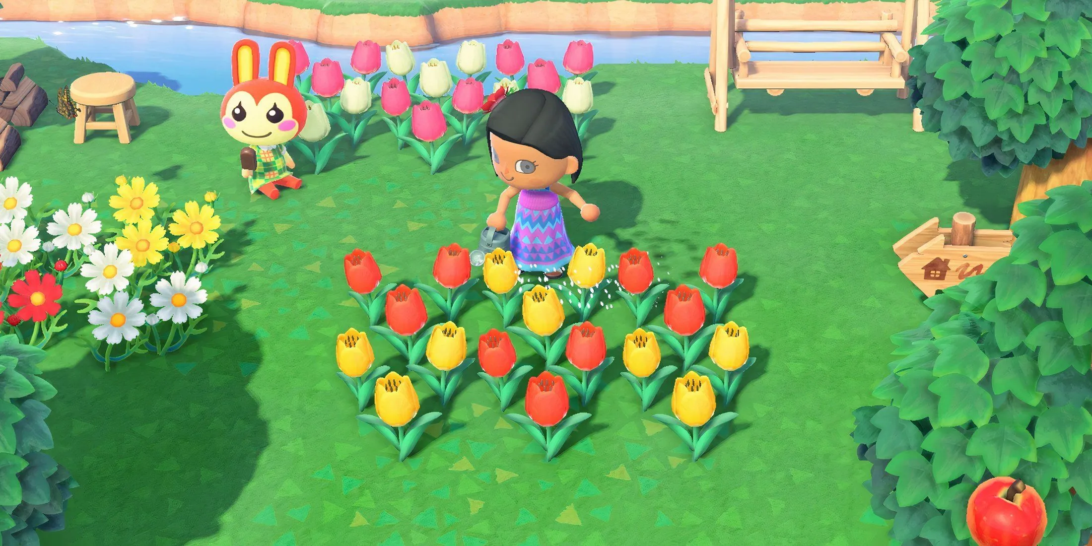 Watering Plants in Animal Crossing