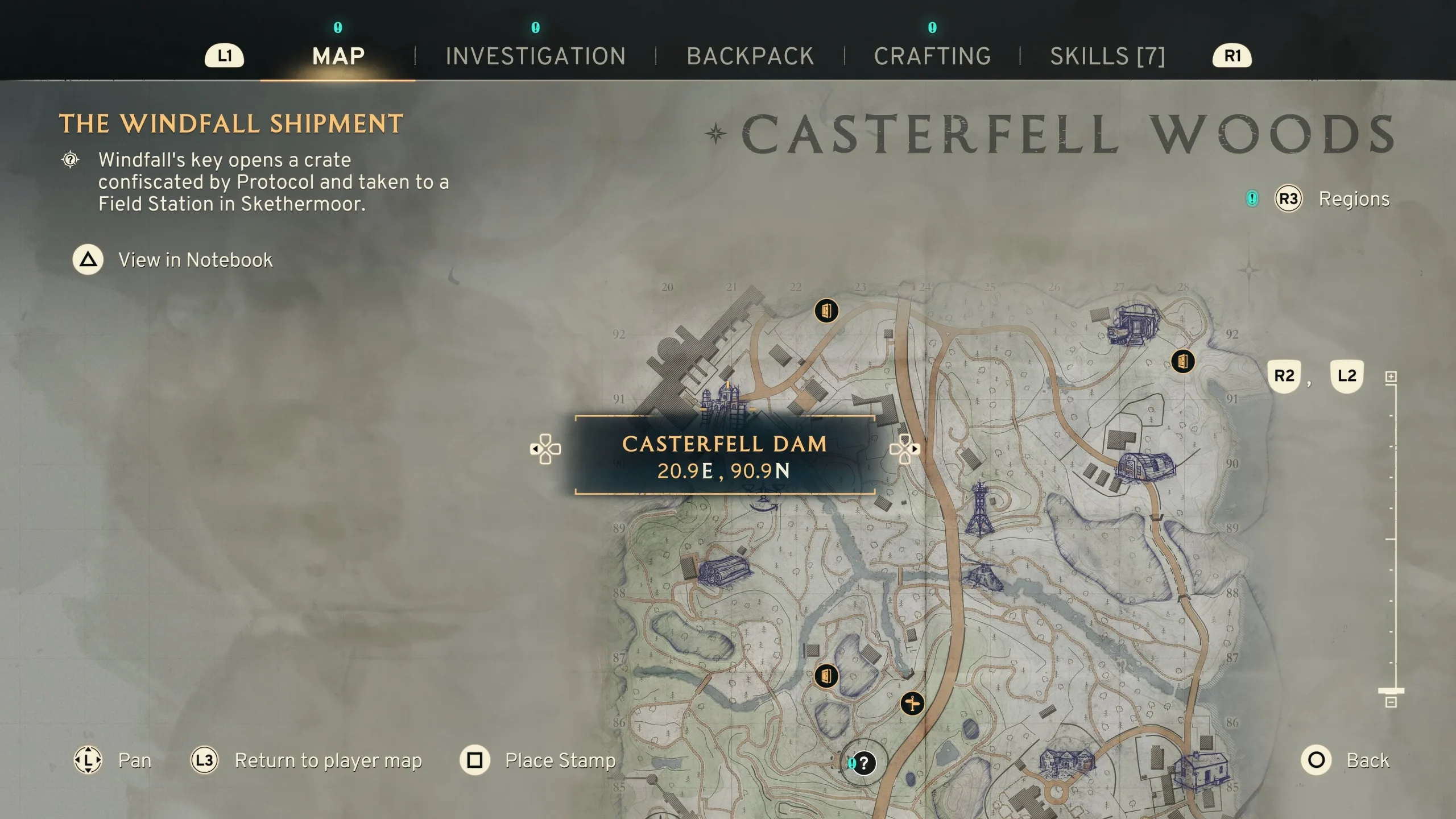 Casterfell Dam Map Location