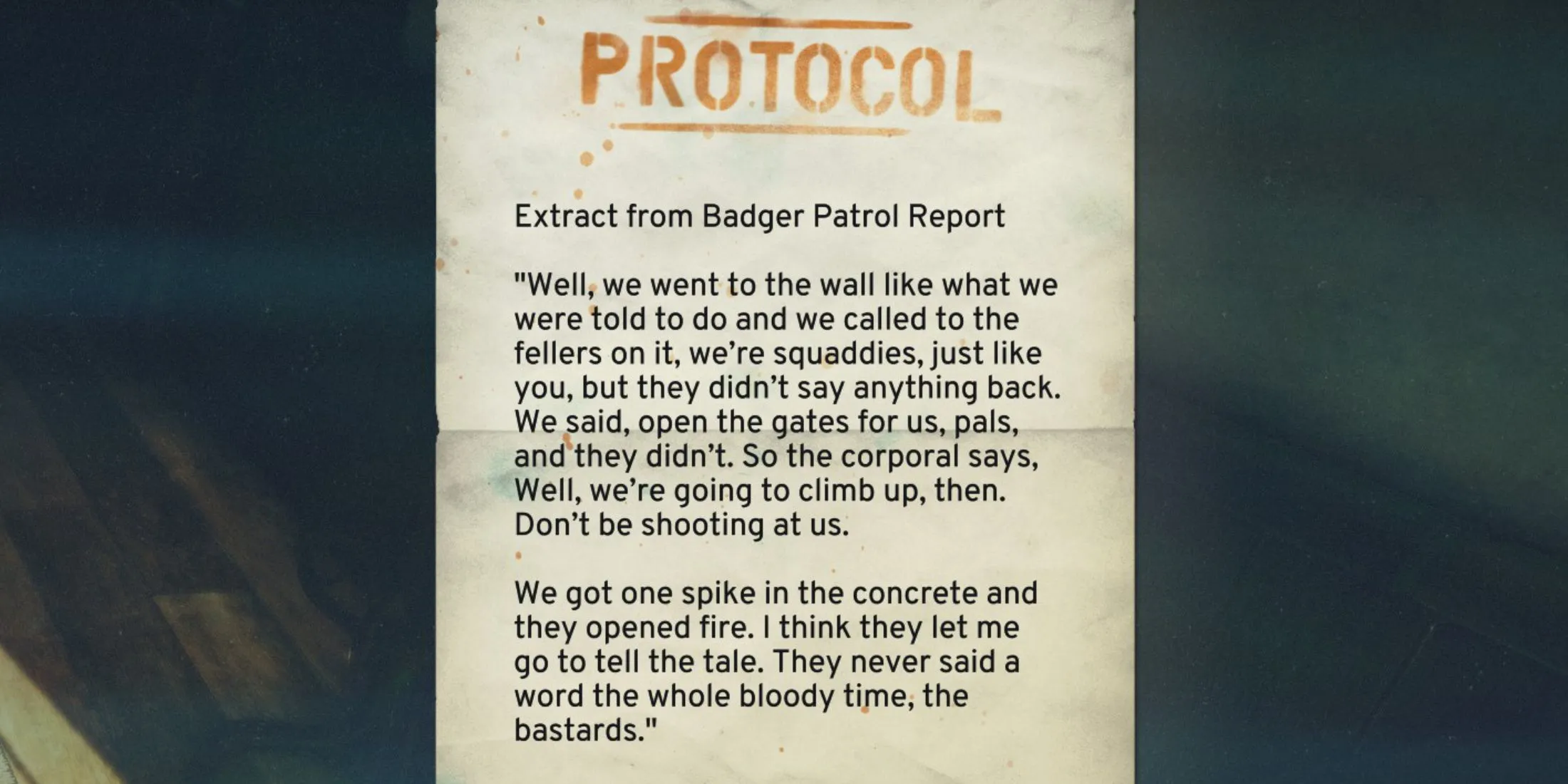 Atomfall Trust Captain Sims Guide Protocol Escape Note