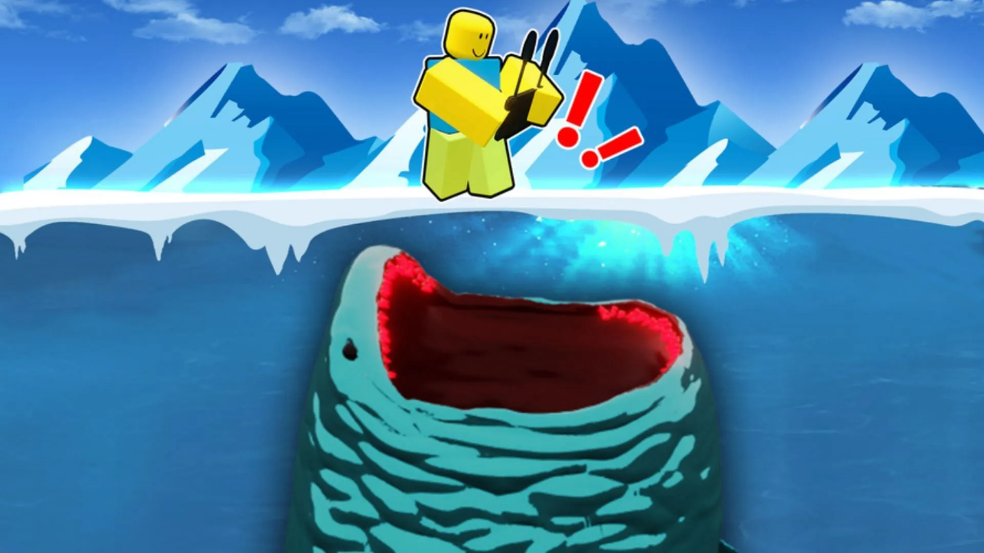 Catch gigantic fish and sell them in Icebound Detector (Image via Roblox)