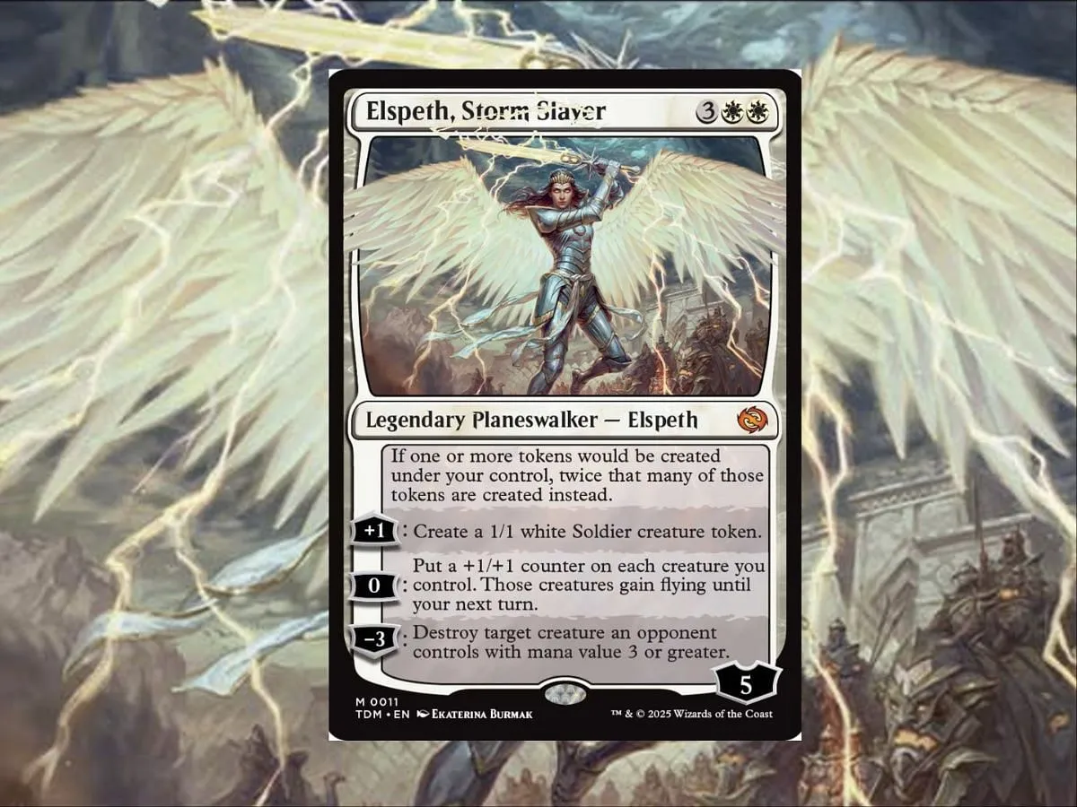 Behold, the mighty leader of men and angels, Elspeth! (Image via Wizards of the Coast) Behold, the mighty leader of men and angels, Elspeth! (Image via Wizards of the Coast)