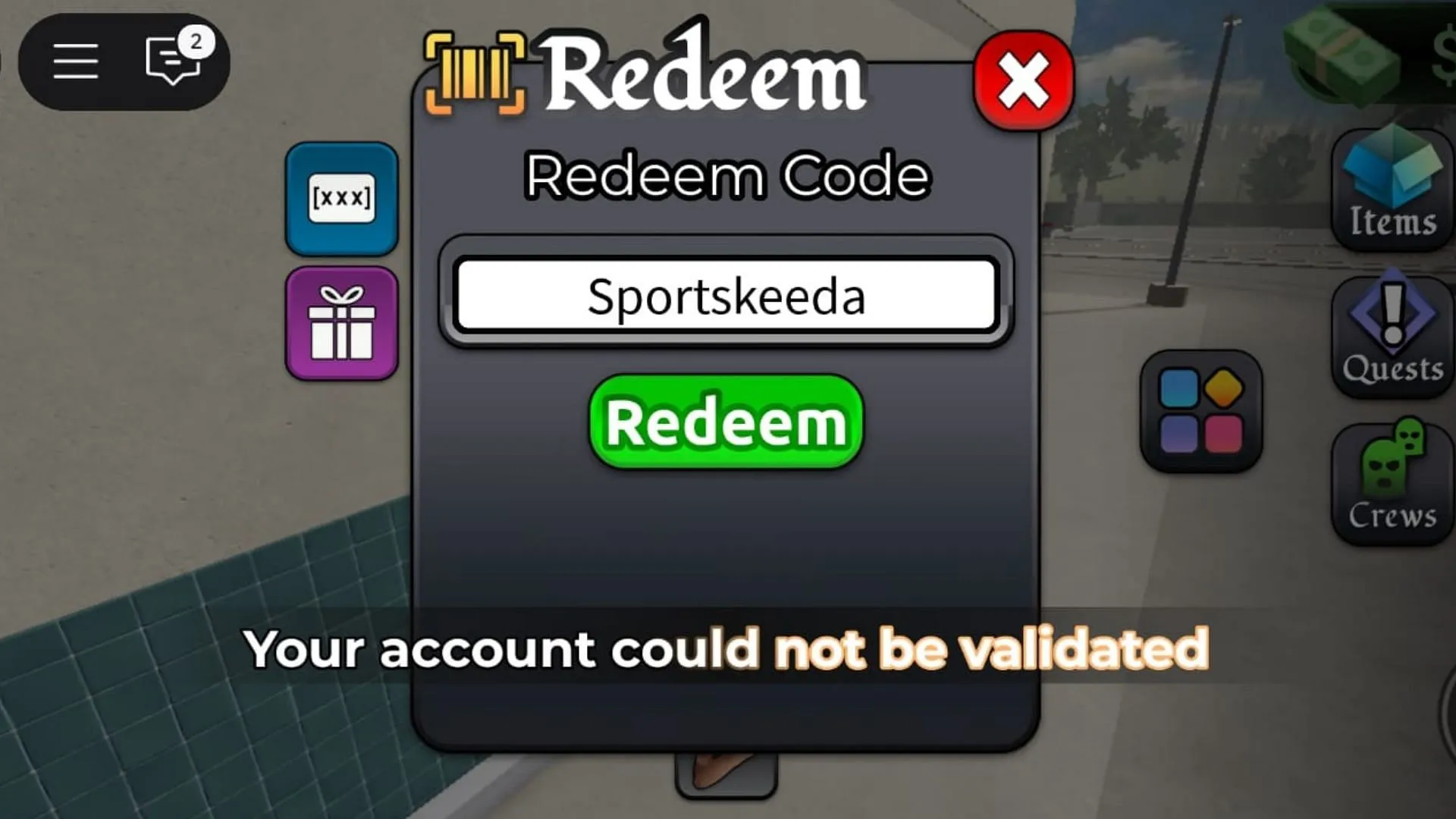 Troubleshooting referral codes in BlockSpin (Image via Roblox)