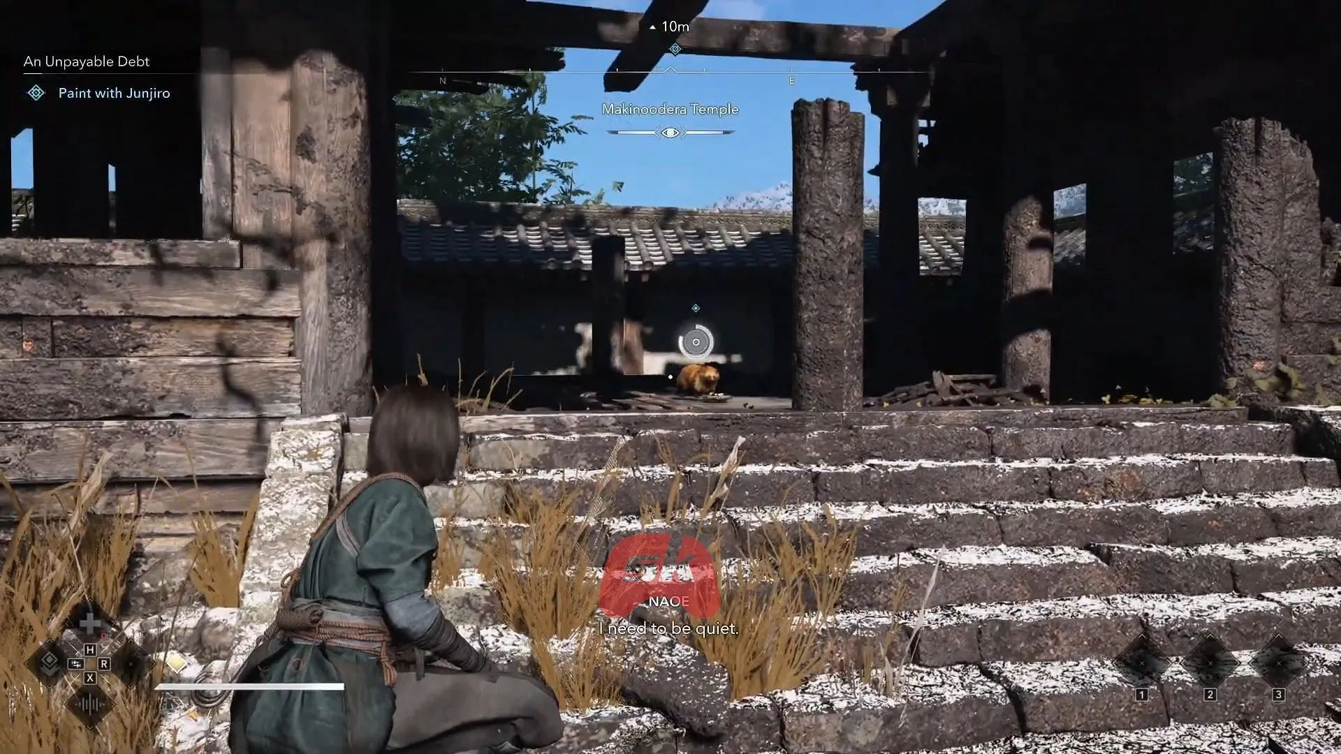 Triggering Sumi-e in AC Shadows (Image via Sportskeeda Gaming || Ubisoft) Triggering Sumi-e in AC Shadows (Image via Sportskeeda Gaming || Ubisoft)