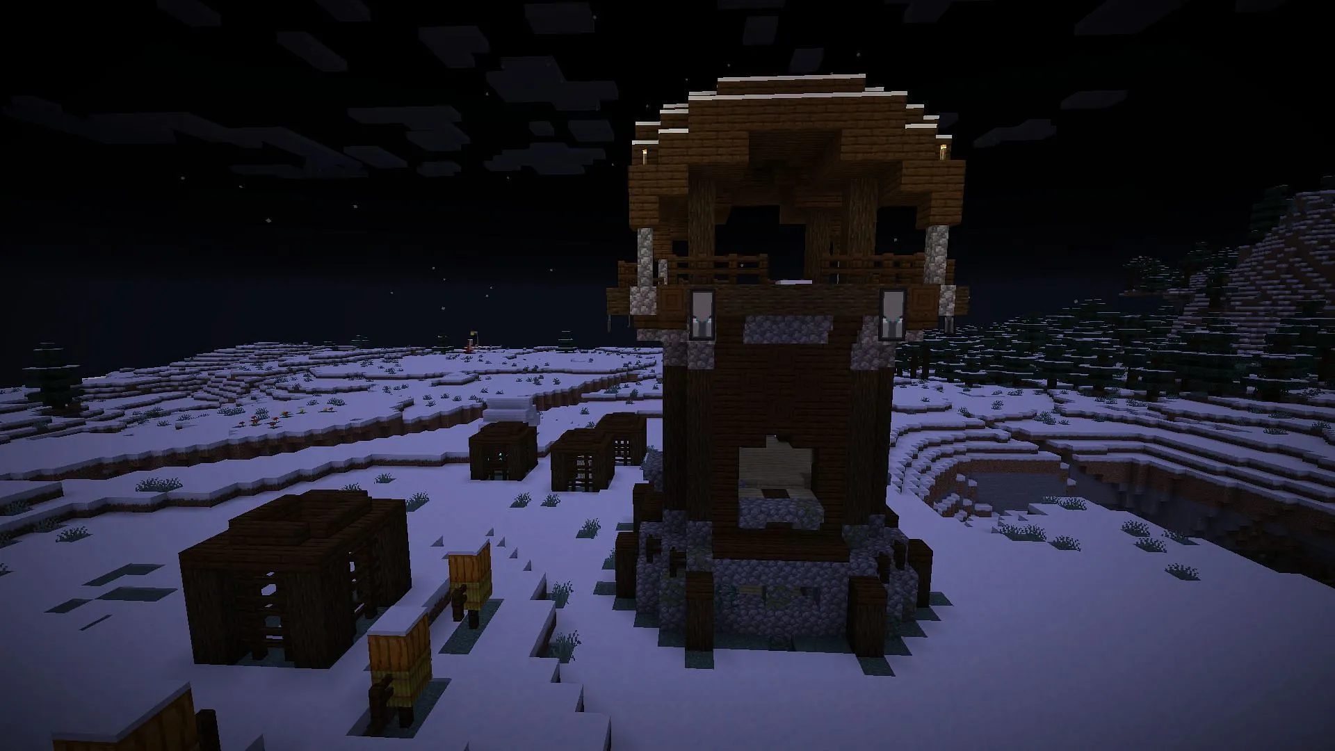 Pillager outposts are guarded by hordes of pillagers (Image via Mojang & Sportskeeda Gaming)