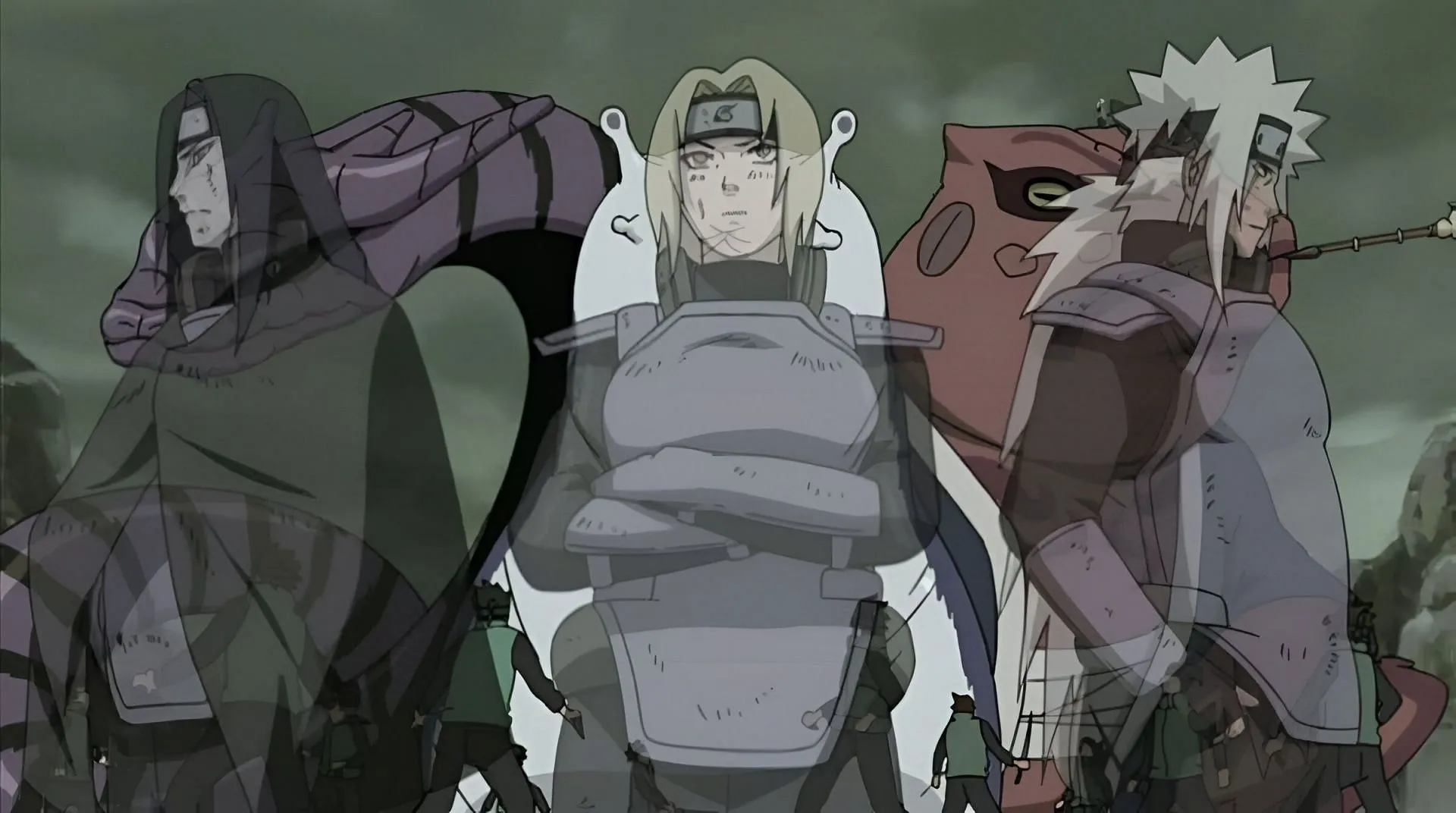 The Three Legendary Sannin in the anime (Image via Studio Pierrot)
