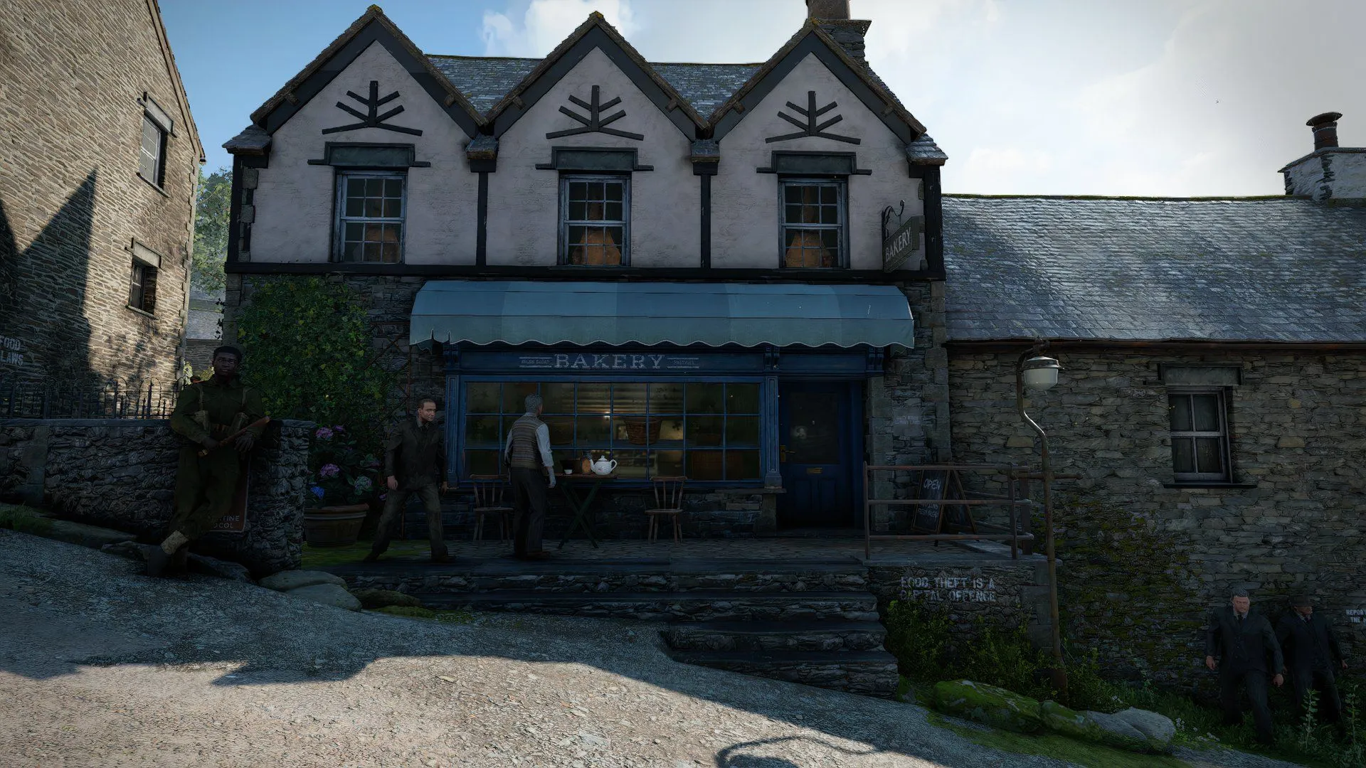 Bakery view from outside in Atomfall