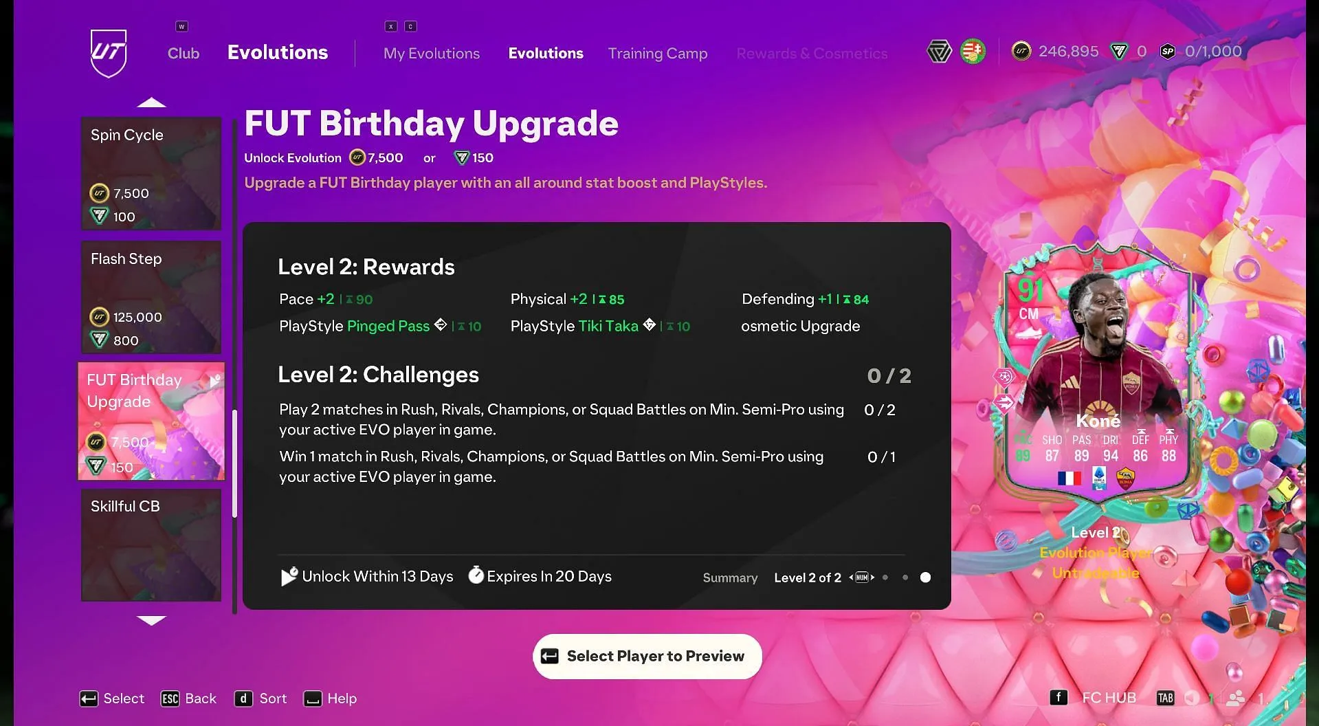 Level 2 upgrades of the FUT Birthday Upgrade EVO (Image via EA Sports) Level 2 upgrades of the FUT Birthday Upgrade EVO (Image via EA Sports)