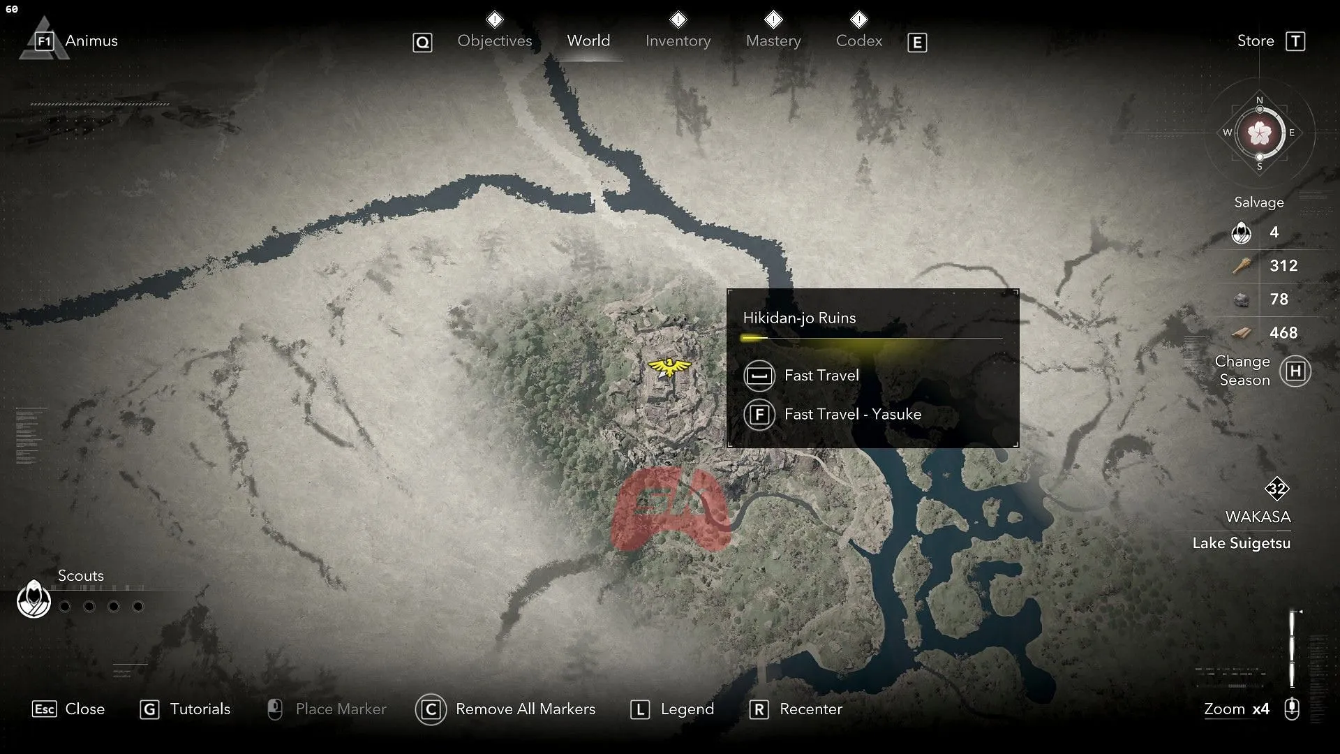 Location of the Hero's Message Teppo in Assassin's Creed Shadows (Image via Sportskeeda Gaming, Ubisoft) Location of the Hero's Message Teppo in Assassin's Creed Shadows (Image via Sportskeeda Gaming, Ubisoft)