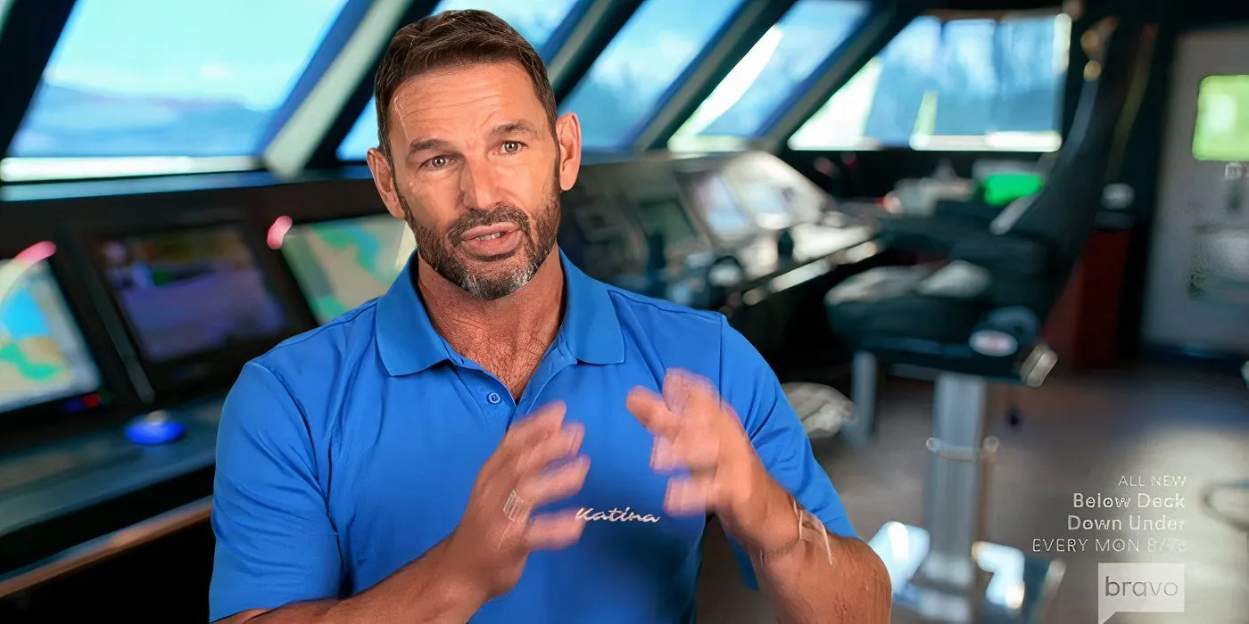 Captain Jason Chambers in a confessional on Below Deck Down Under