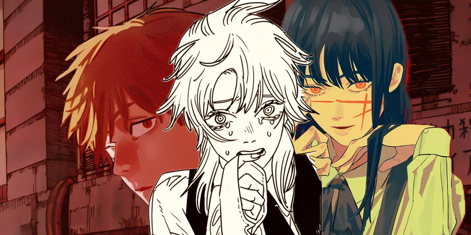 Death Devil confronting Denji and Yoru Death Devil confronting Denji and Yoru